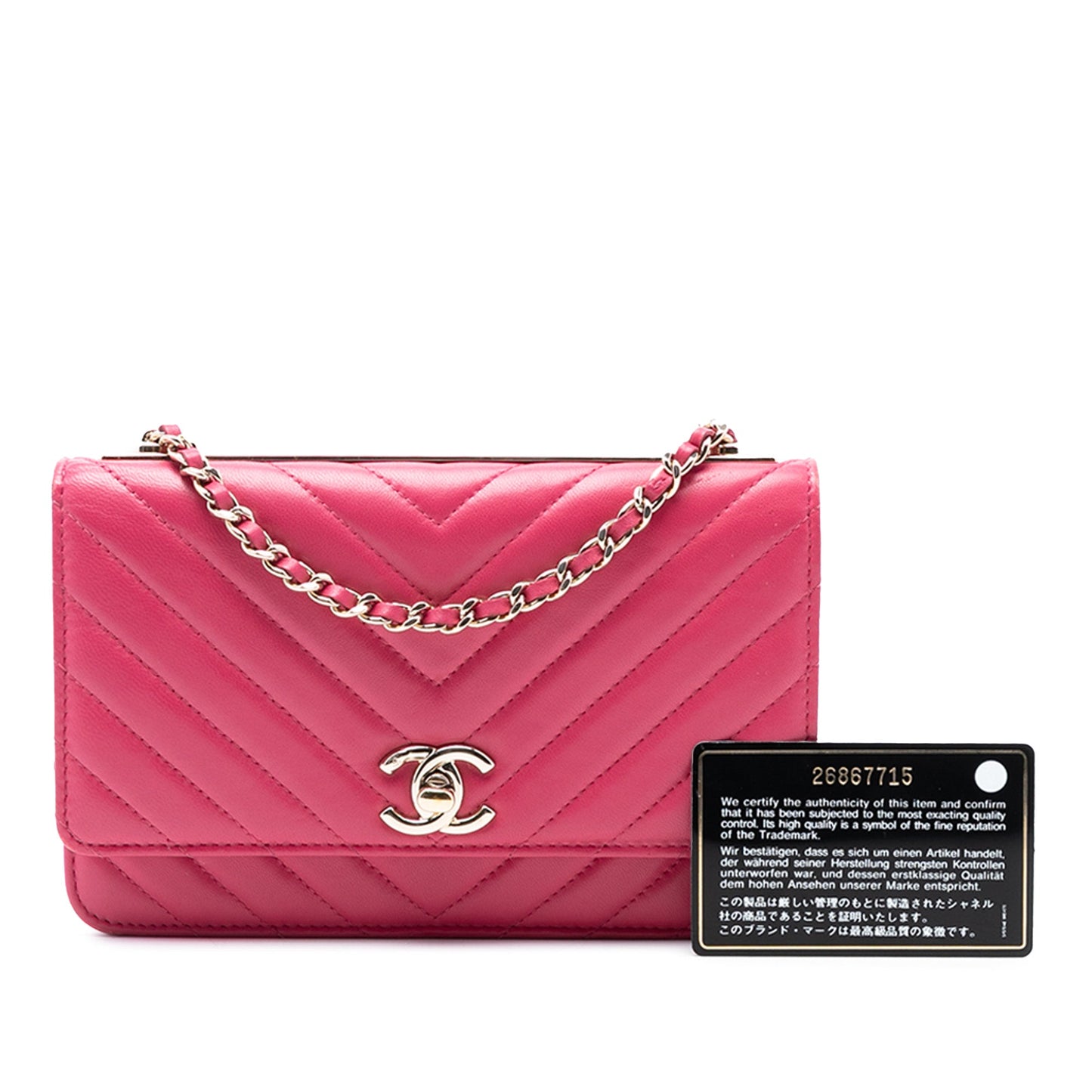 Chanel Chevron Lambskin Trendy CC Chain Wallet on Chain