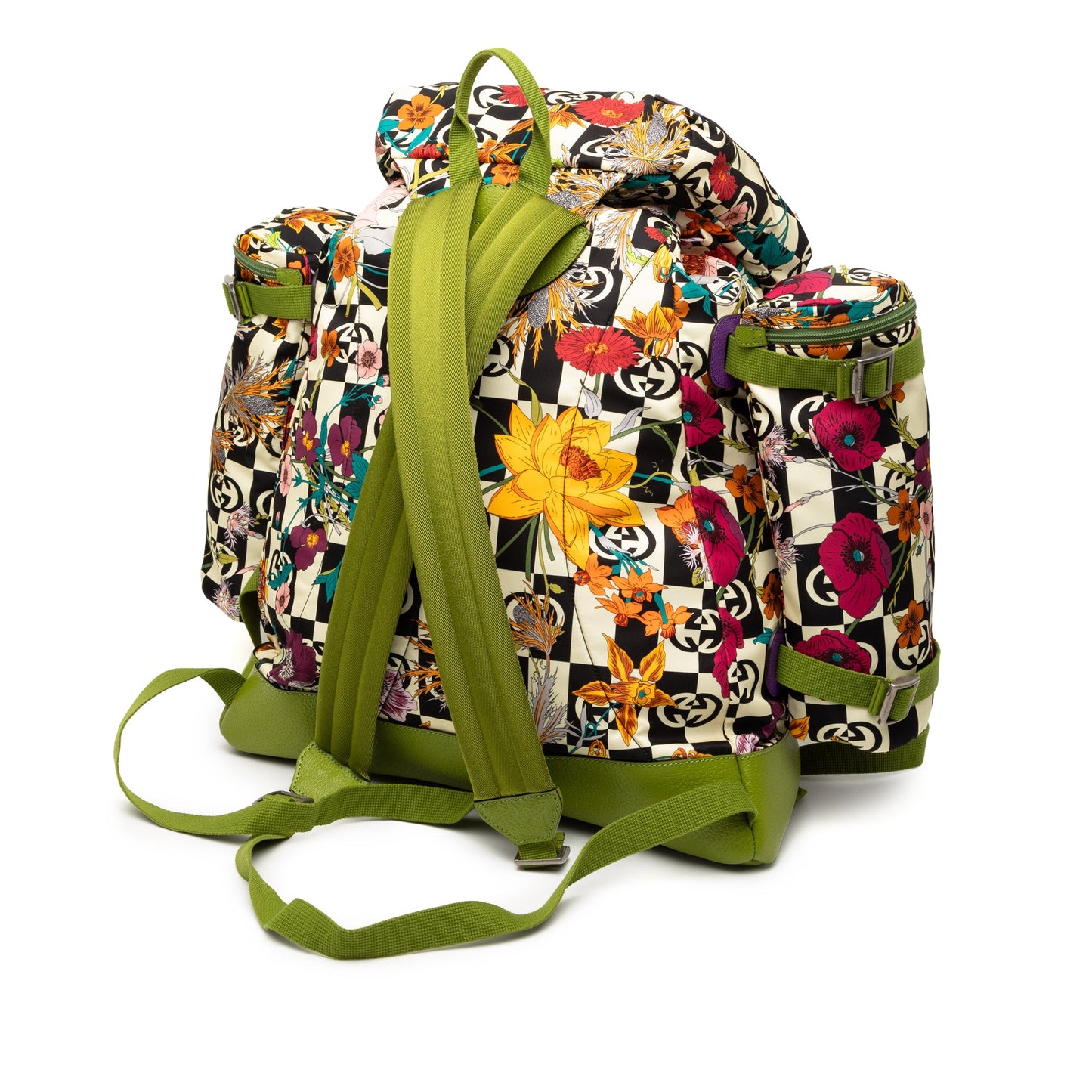 Gucci The North Face Floral Multicolor Nylon and Leather Backpack
