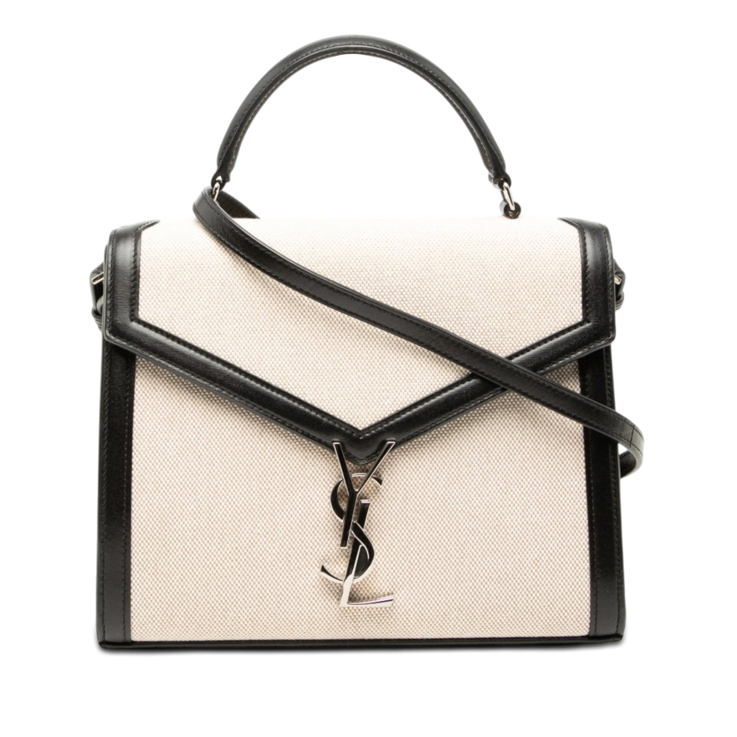 Saint Laurent Medium Canvas Cassandra Top Handle Bag