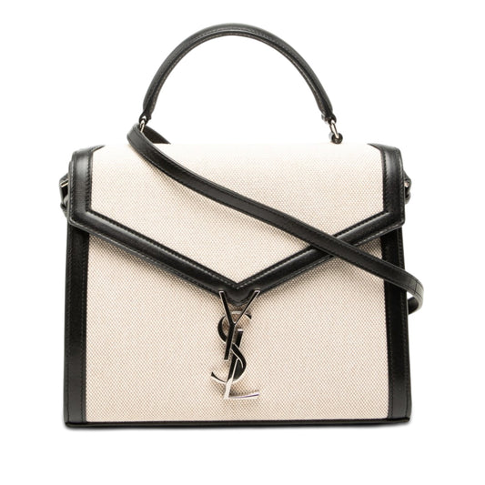 Saint Laurent Medium Canvas Cassandra Top Handle Bag