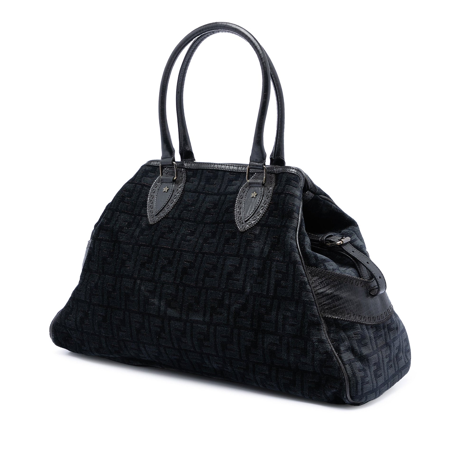 Fendi Large Zucca Velvet Etniko Du Jour Handbag