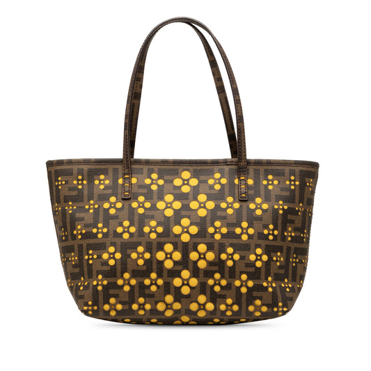 Fendi Small Perforated Zucca Spalmati Roll Tote