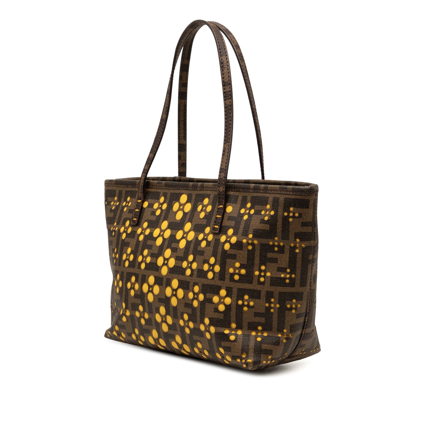 Fendi Small Perforated Zucca Spalmati Roll Tote