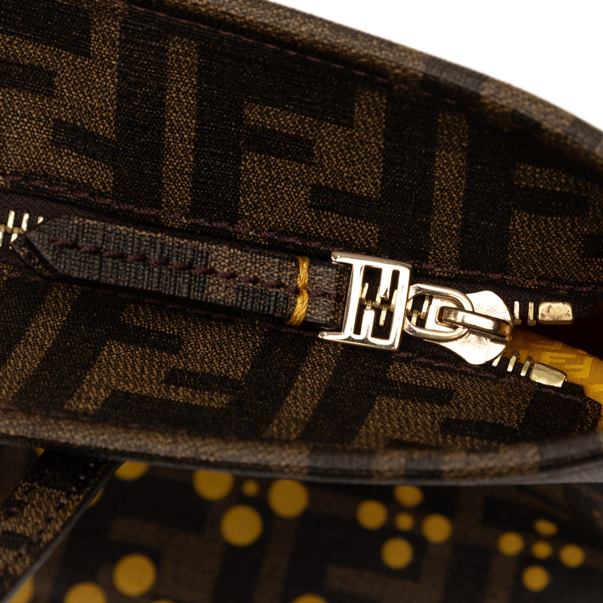 Fendi Small Perforated Zucca Spalmati Roll Tote