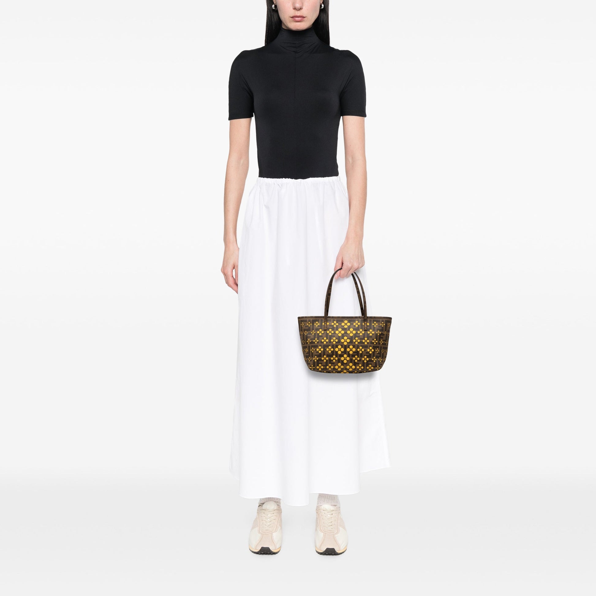 Fendi Small Perforated Zucca Spalmati Roll Tote