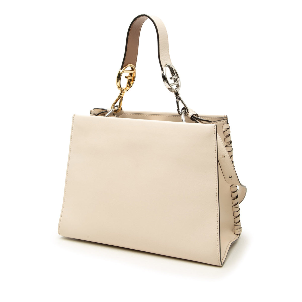 Fendi Small Bicolor Calfskin Whipstitch Runway Satchel