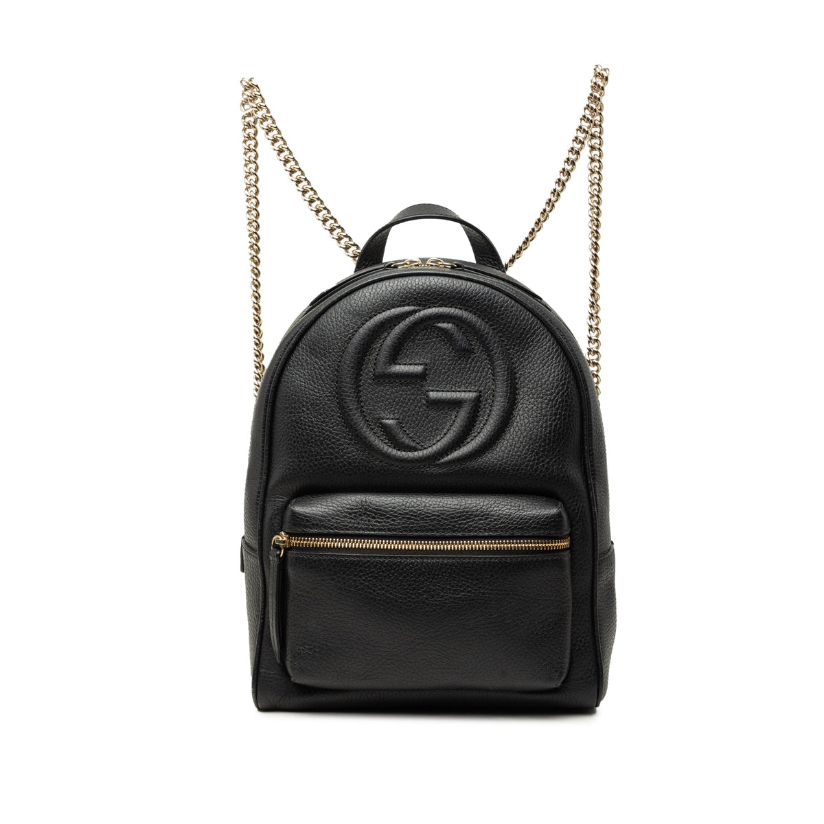 Gucci Pebbled Calfskin Soho Chain Backpack
