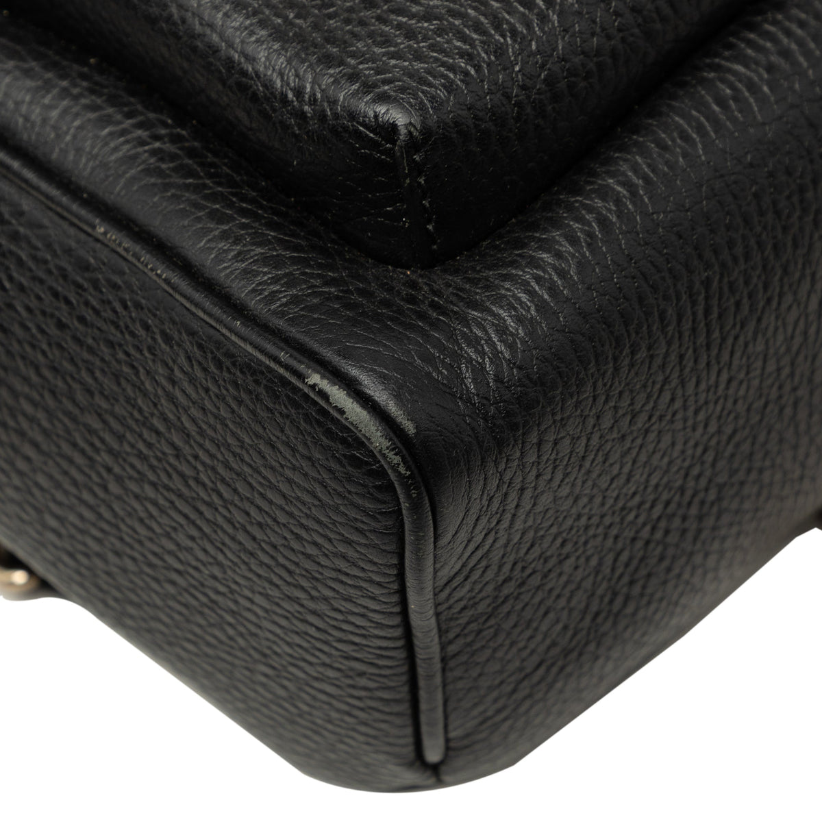 Gucci Pebbled Calfskin Soho Chain Backpack