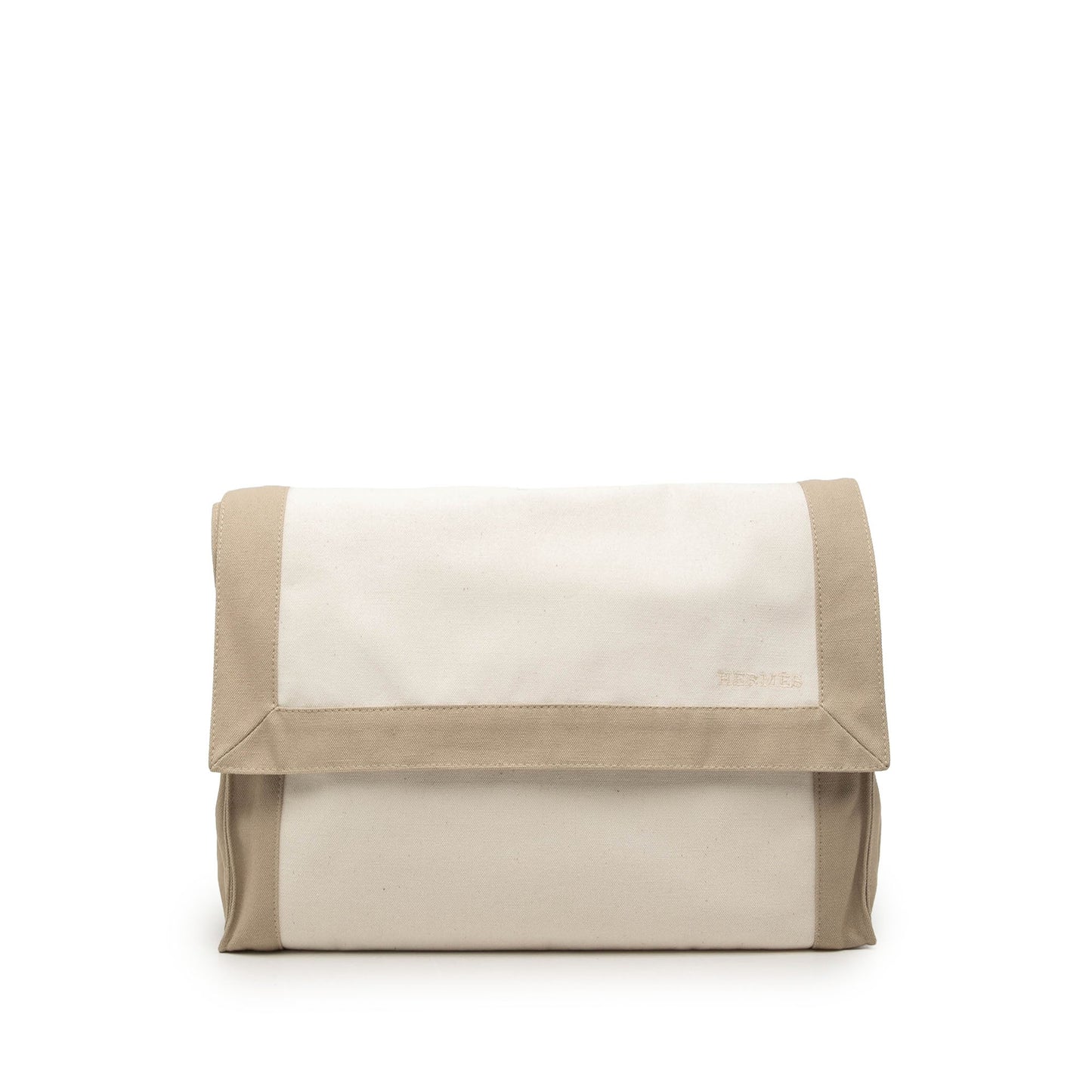 Hermès Bicolor Canvas Tapis de Selle Clutch