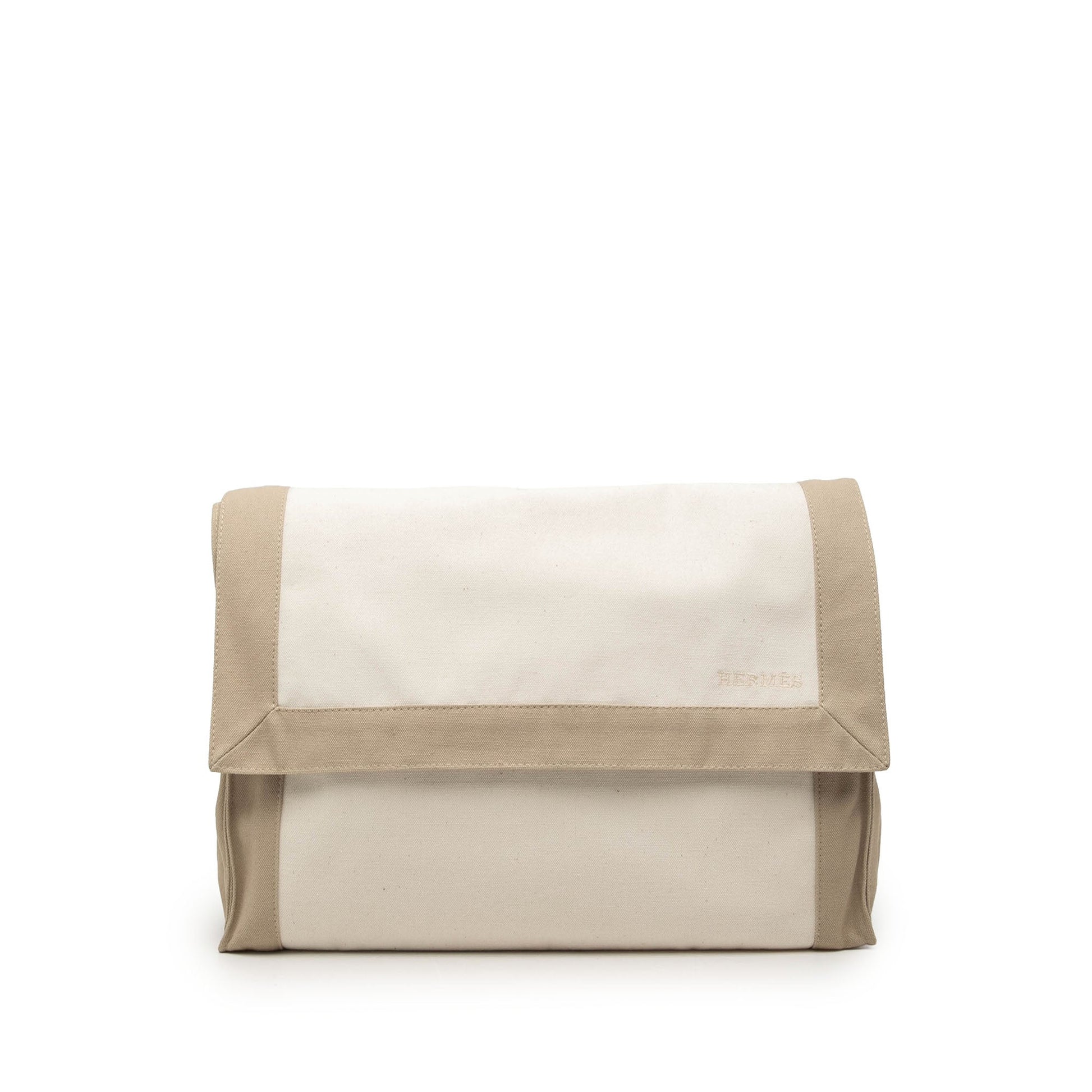 Hermès Bicolor Canvas Tapis de Selle Clutch