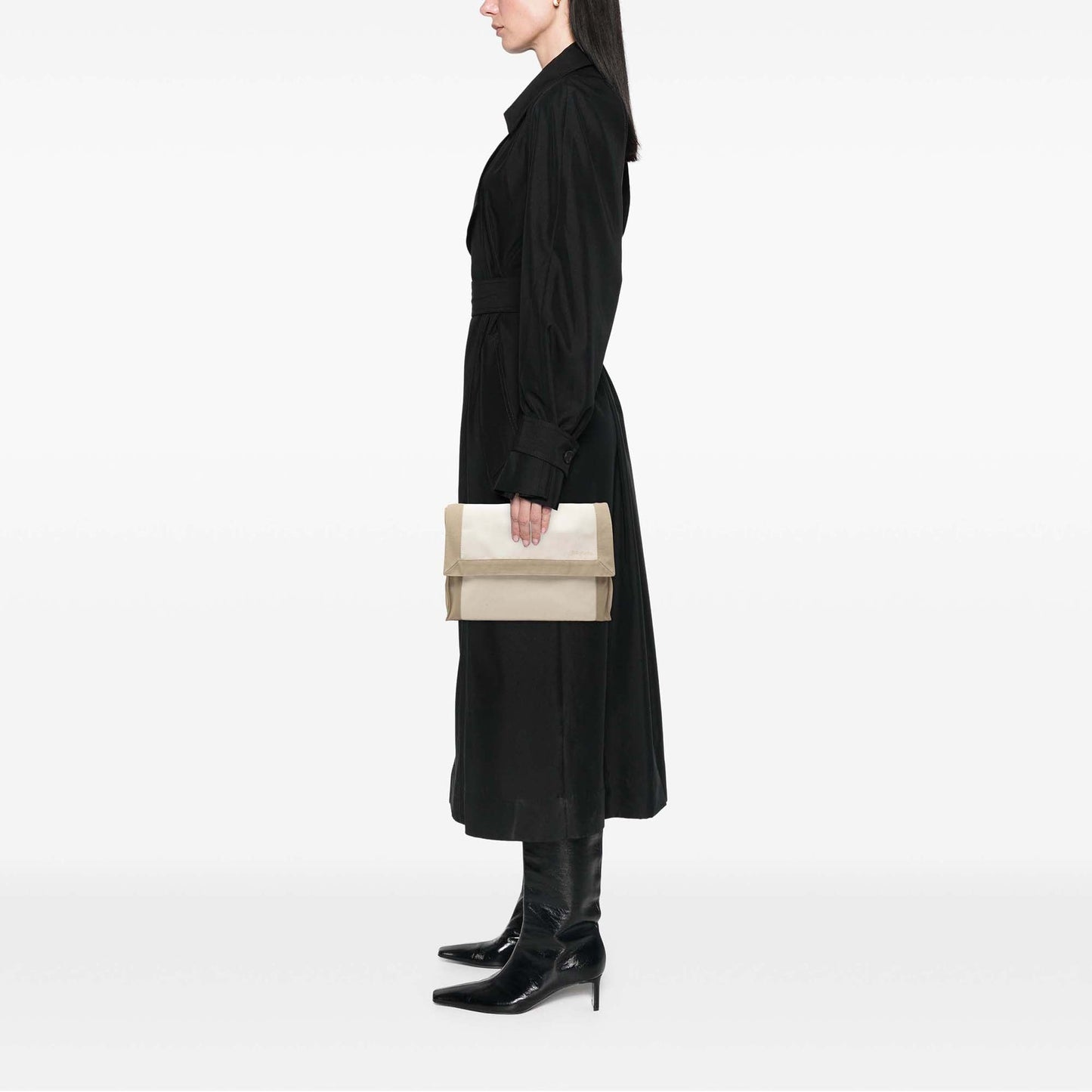 Hermès Bicolor Canvas Tapis de Selle Clutch