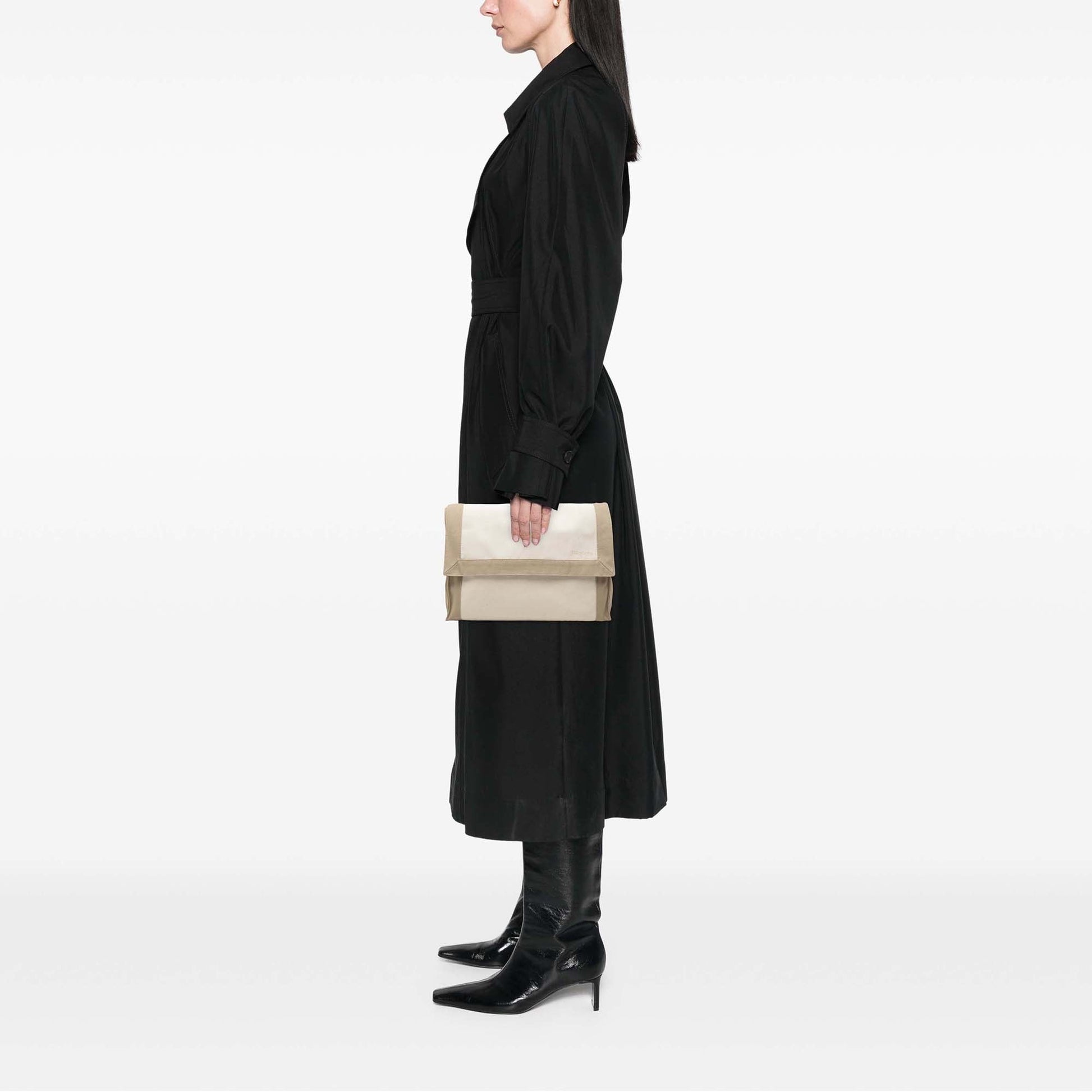 Hermès Bicolor Canvas Tapis de Selle Clutch