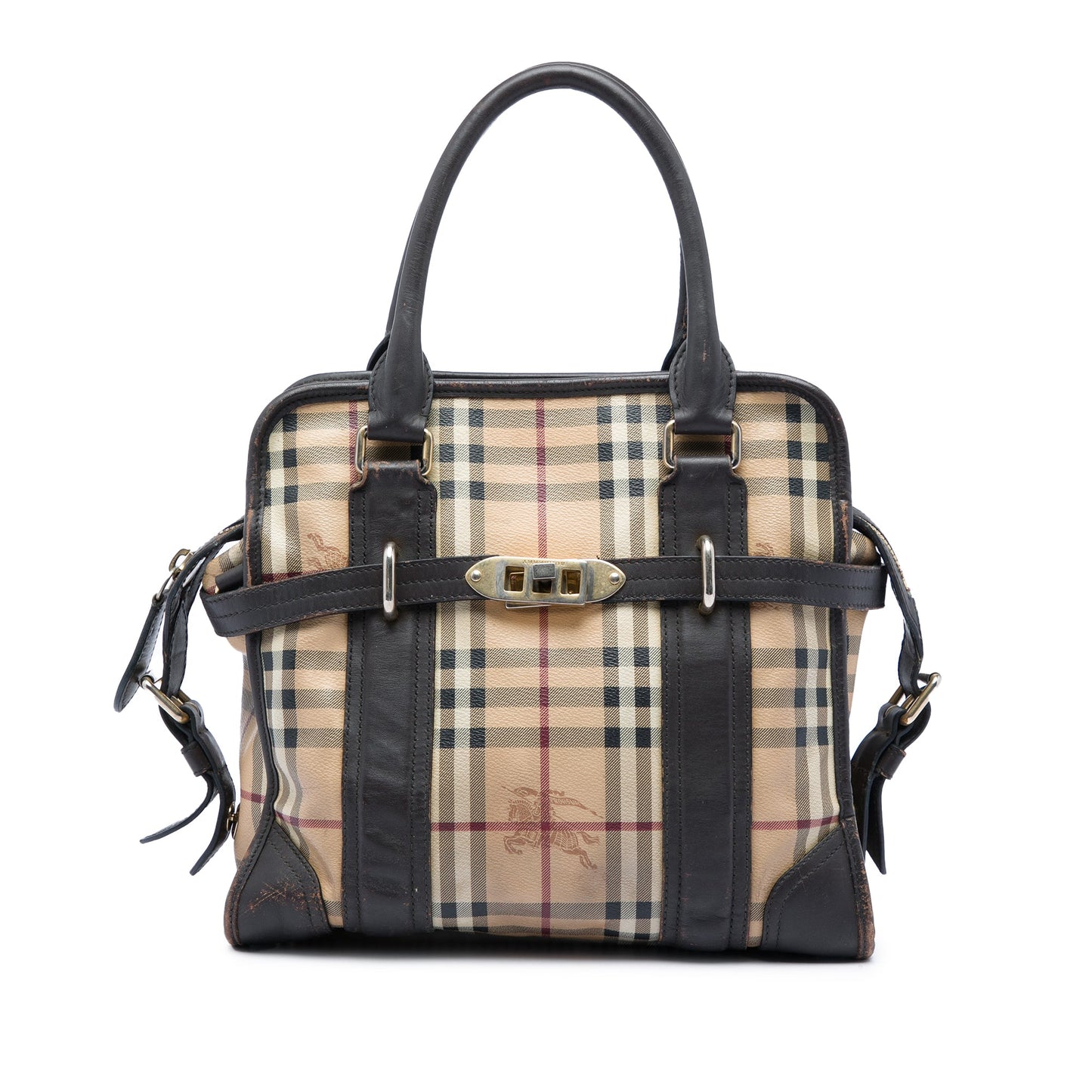 Burberry Haymarket Check Coated Canvas Minford Portrait Satchel