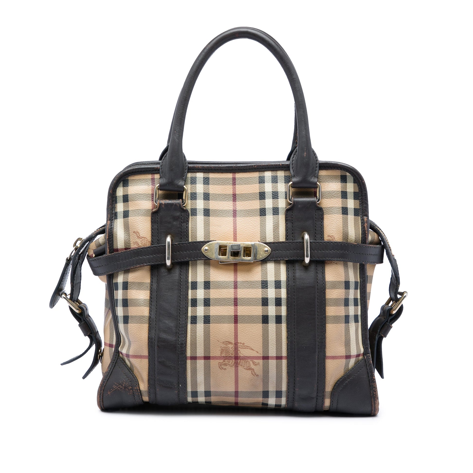 Burberry Haymarket Check Coated Canvas Minford Portrait Satchel