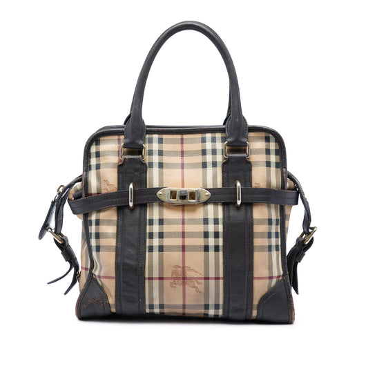 Burberry Haymarket Check Coated Canvas Minford Portrait Satchel
