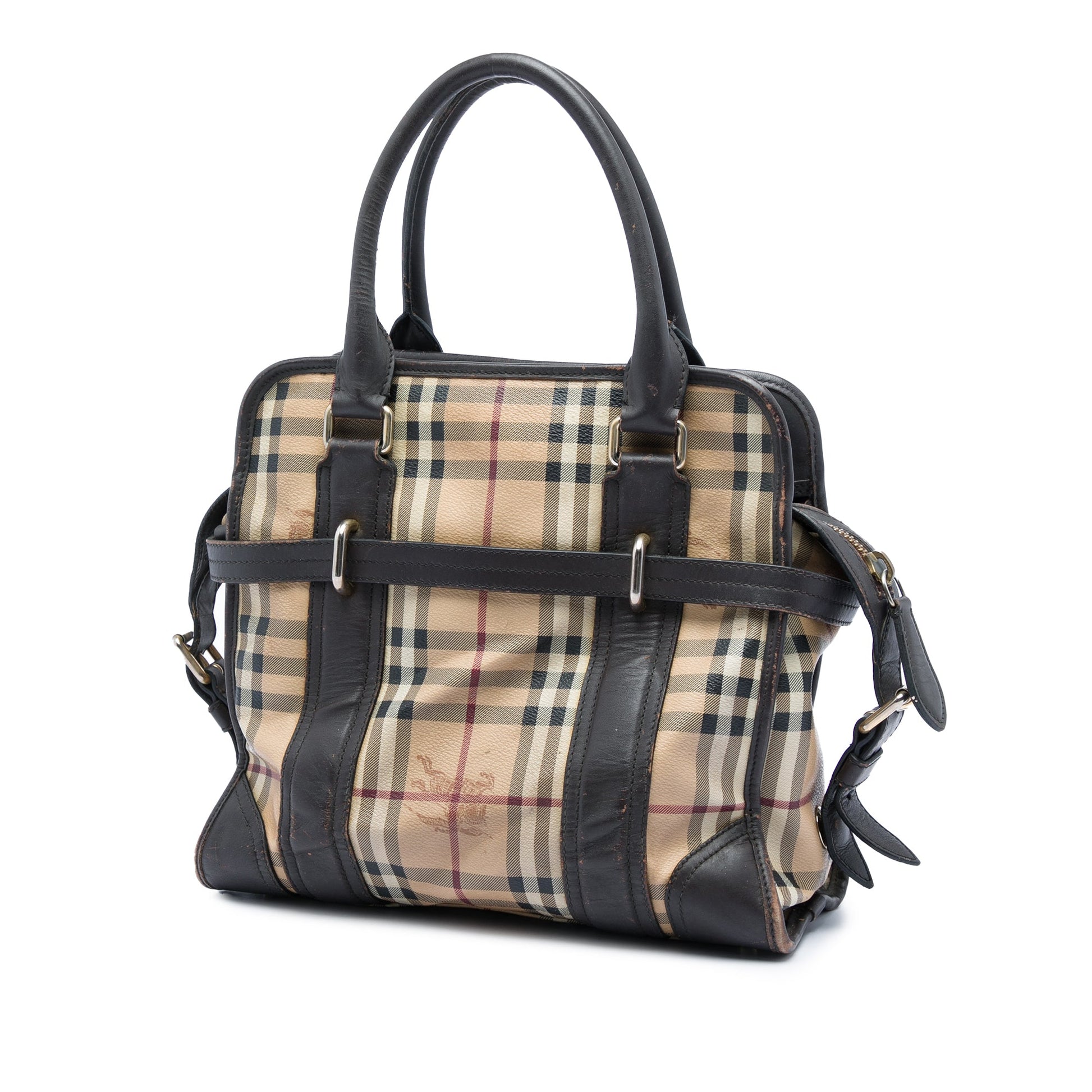 Burberry Haymarket Check Coated Canvas Minford Portrait Satchel