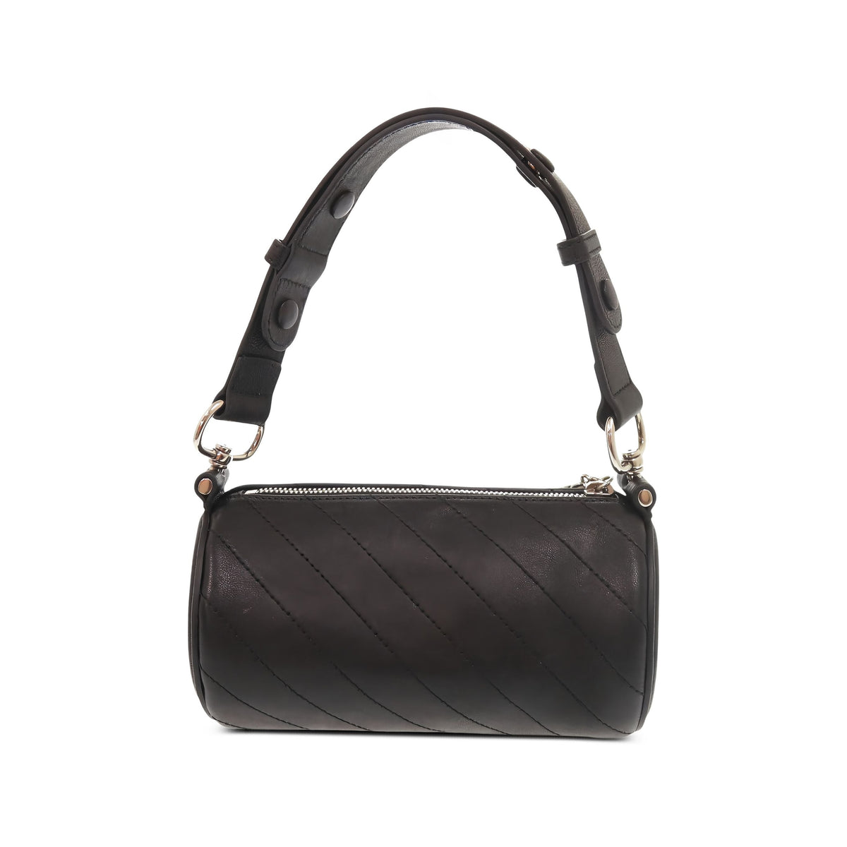 Gucci Mini Leather Blondie Barrel Shoulder Bag — Black