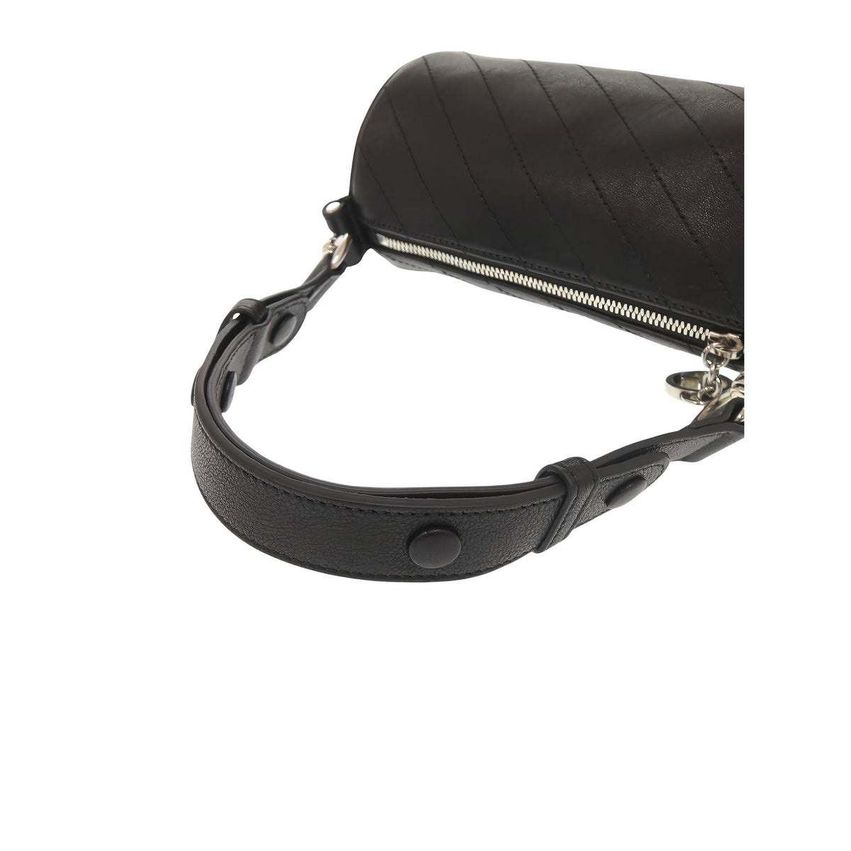 Gucci Mini Leather Blondie Barrel Shoulder Bag — Black