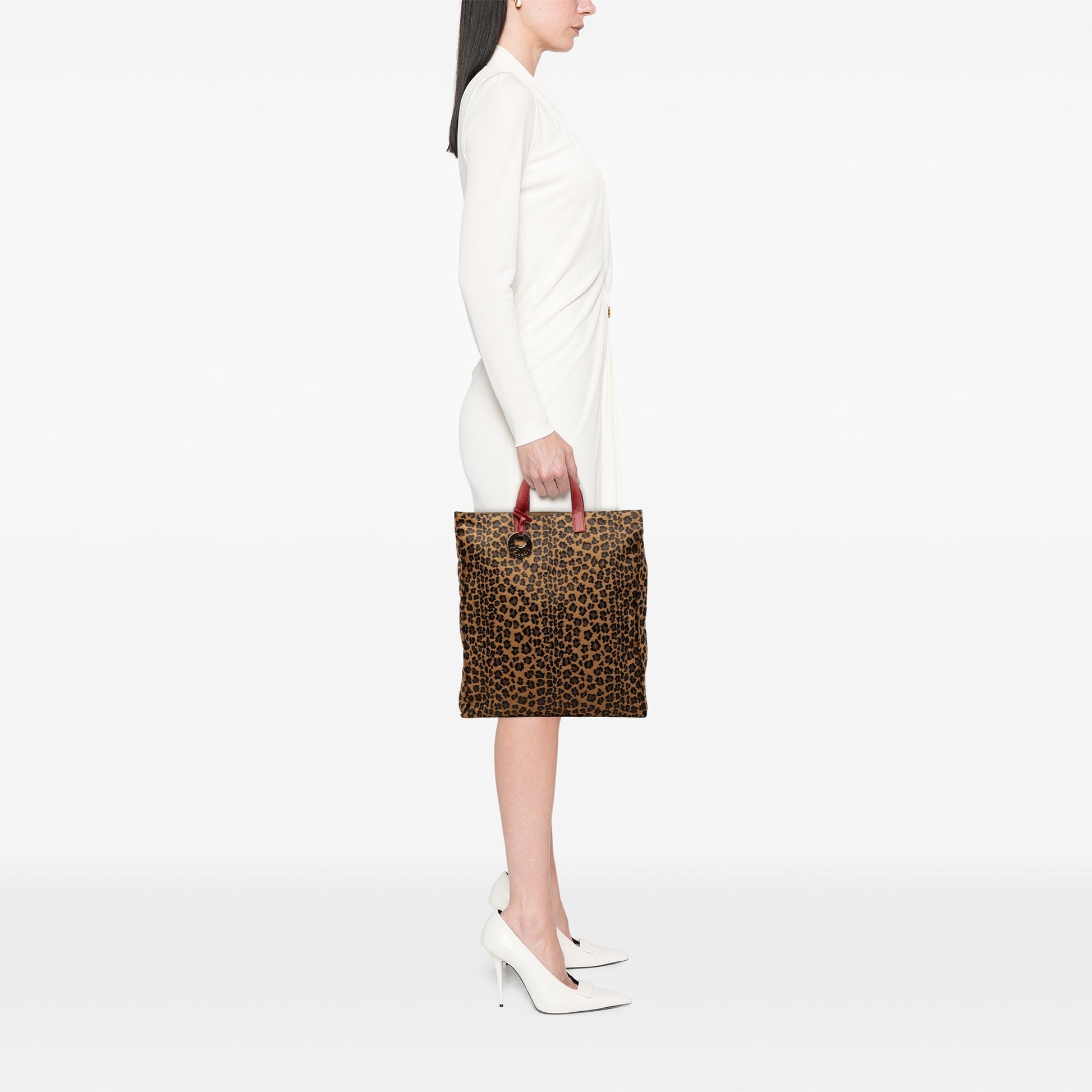 Leopard Printed Canvas Shopping Tote