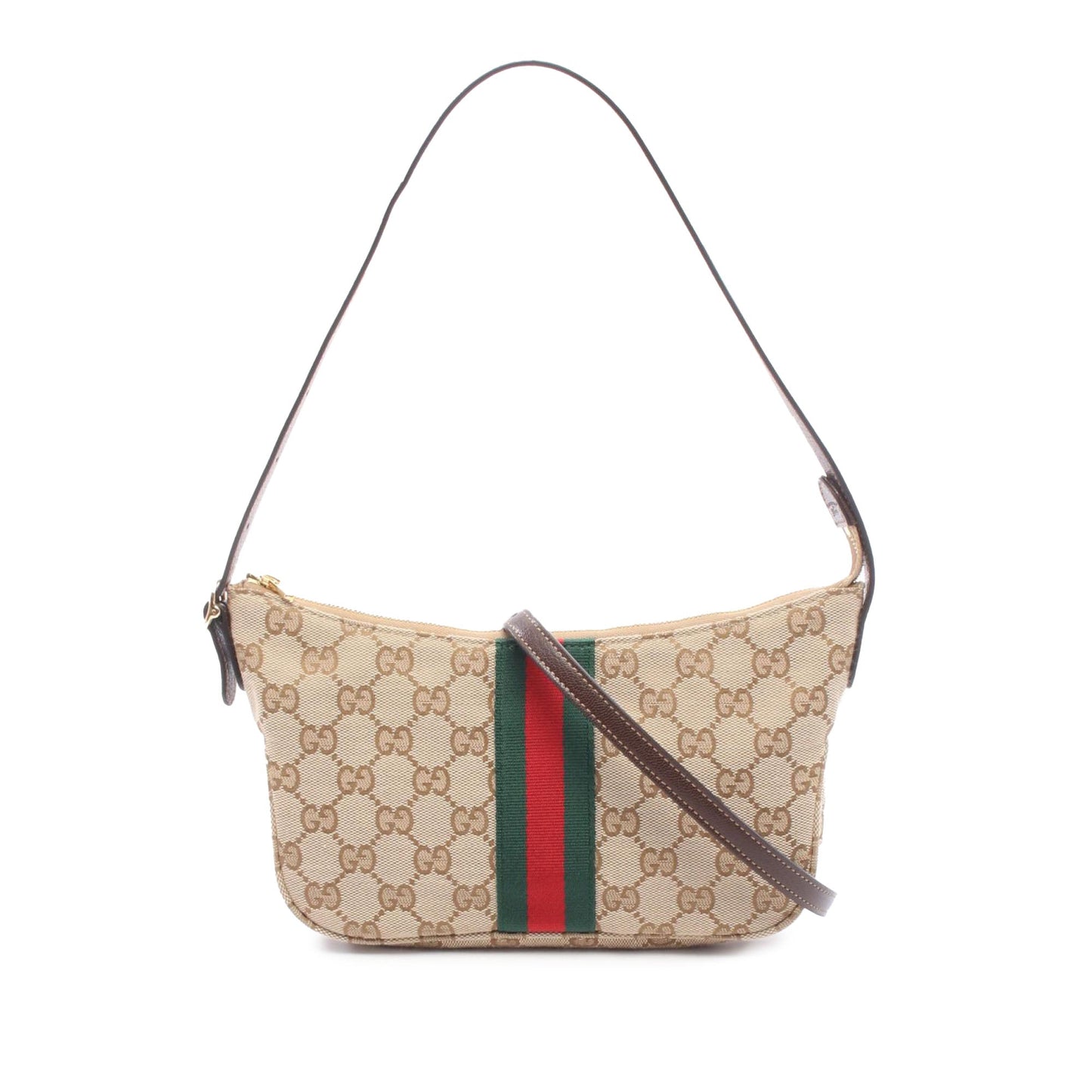 Gucci Small GG Canvas Web Lunetta Satchel