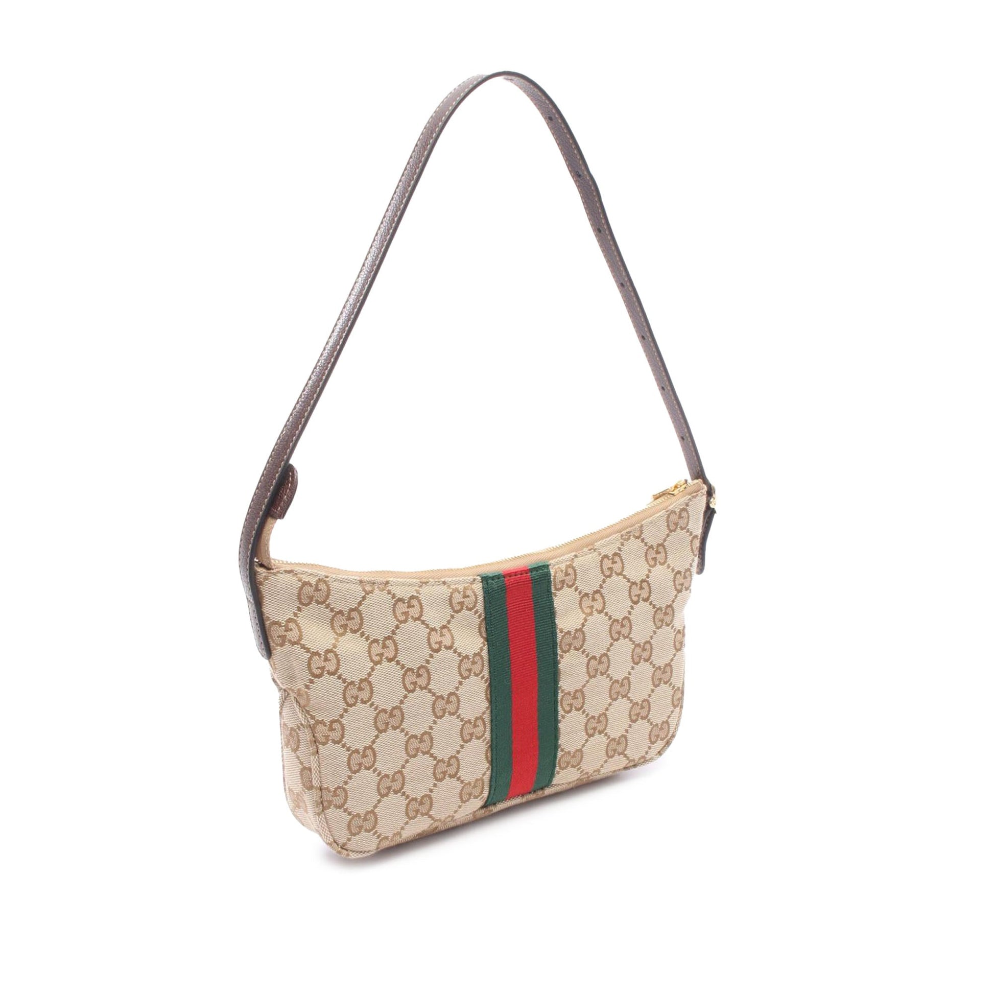 Gucci Small GG Canvas Web Lunetta Satchel