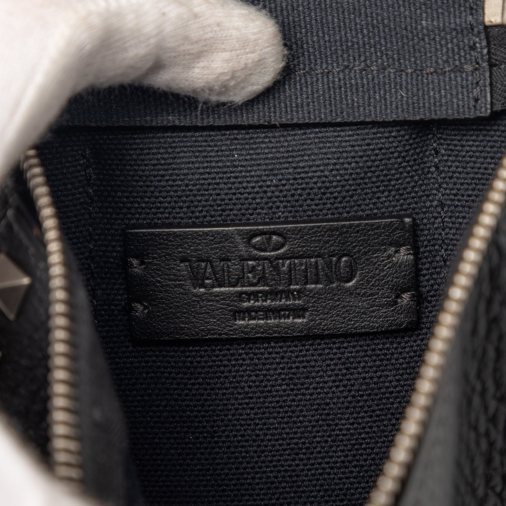 Valentino Grainy Calfskin Rockstud Convertible Sling Bag