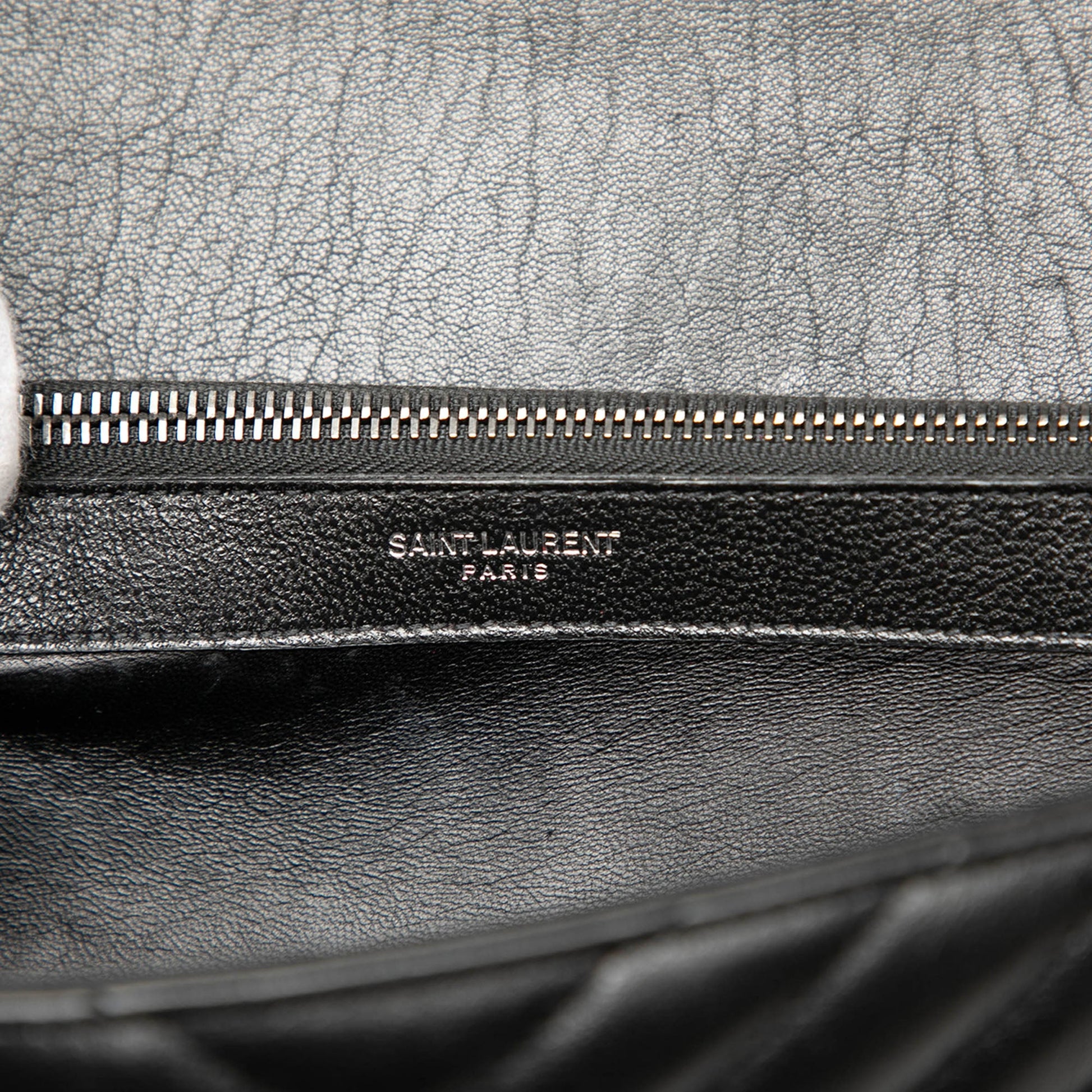 Saint Laurent Large Chevron Sheepskin Monogram College Satchel