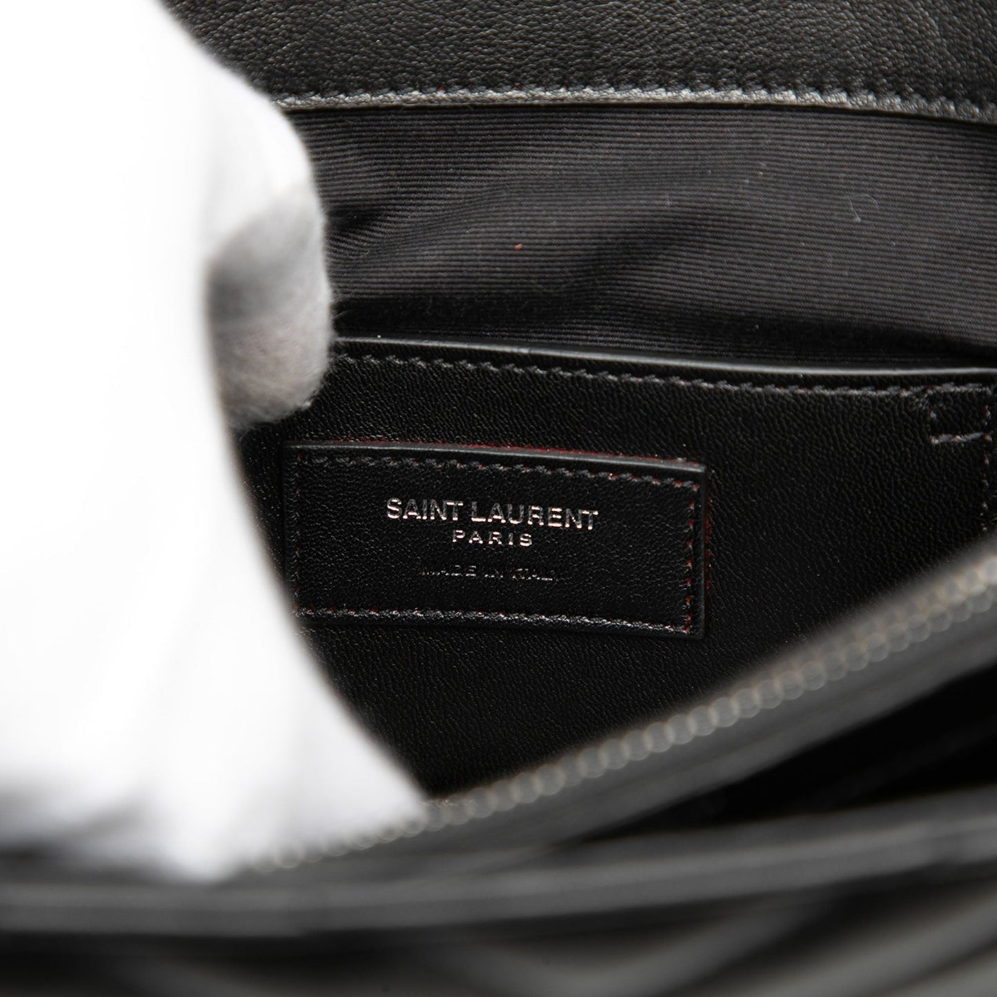 Saint Laurent Large Chevron Sheepskin Monogram College Satchel