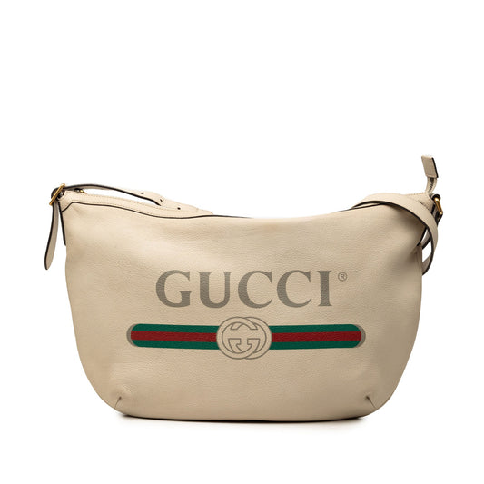 Gucci Leather Logo Half Moon Crossbody