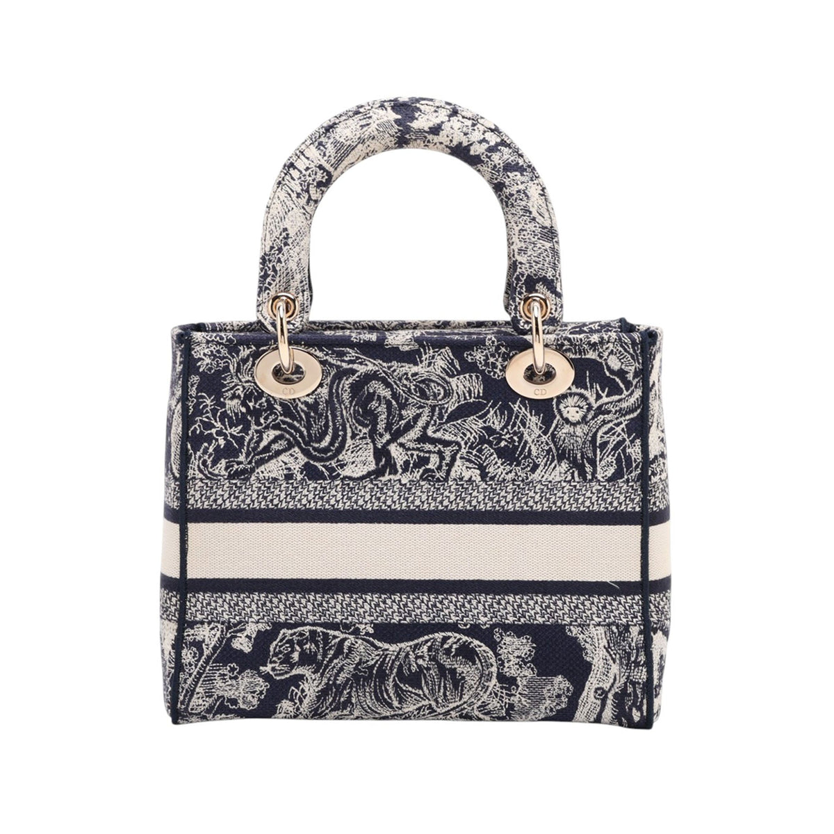 Dior Medium Embroidered Canvas Toile de Jouy Lady D Lite — Blue