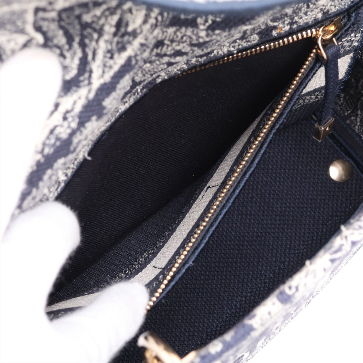 Dior Medium Embroidered Canvas Toile de Jouy Lady D Lite — Blue