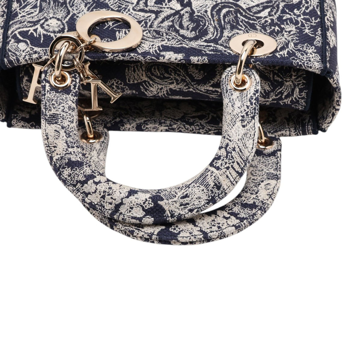 Dior Medium Embroidered Canvas Toile de Jouy Lady D Lite — Blue