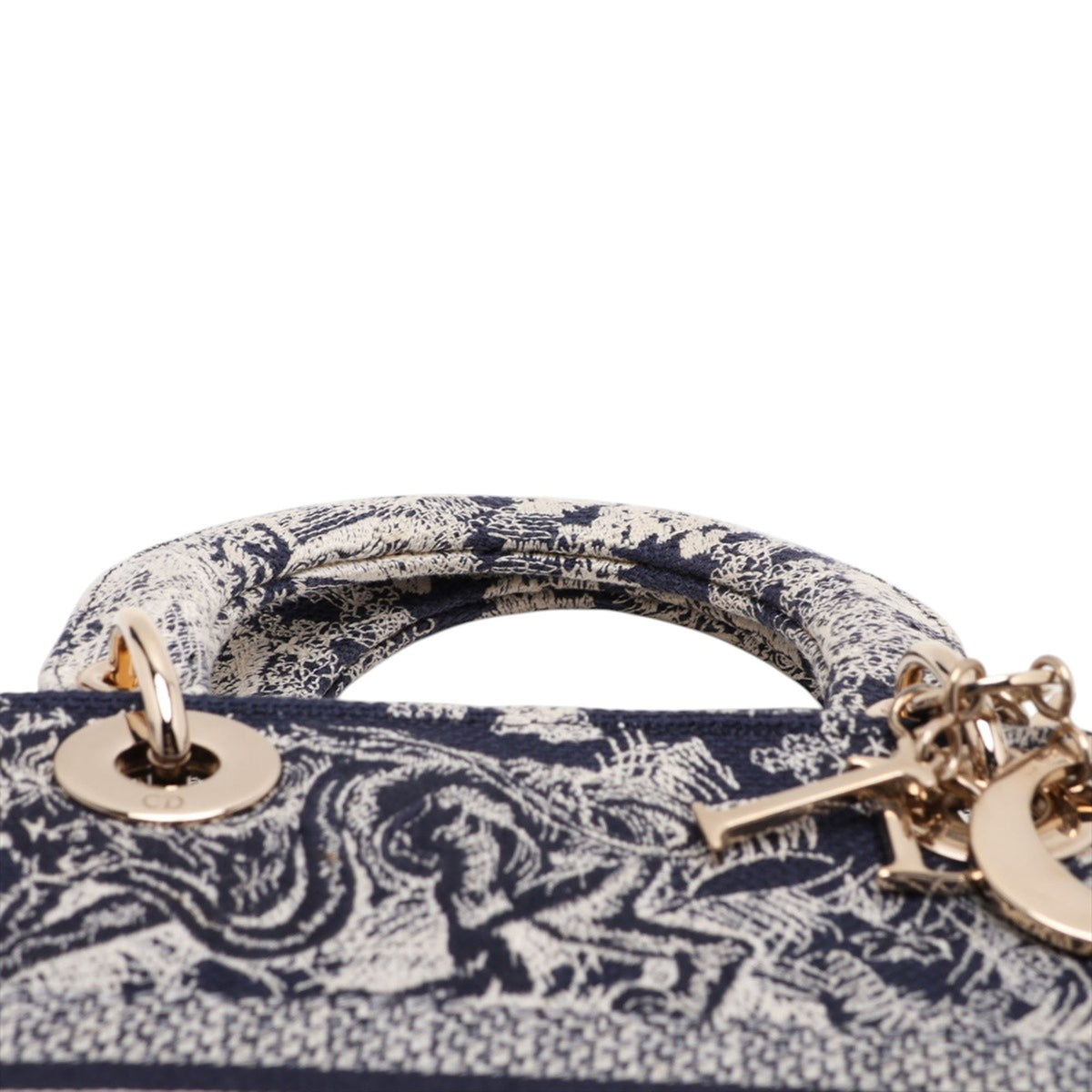 Dior Medium Embroidered Canvas Toile de Jouy Lady D Lite — Blue