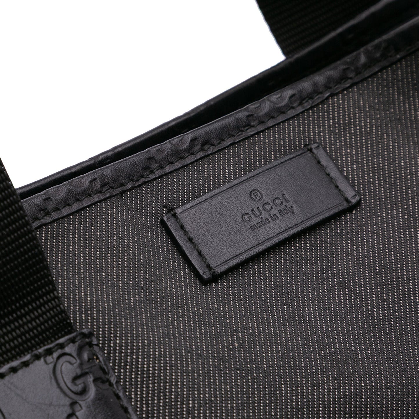 Gucci Guccissima Trimmed Denim Tote