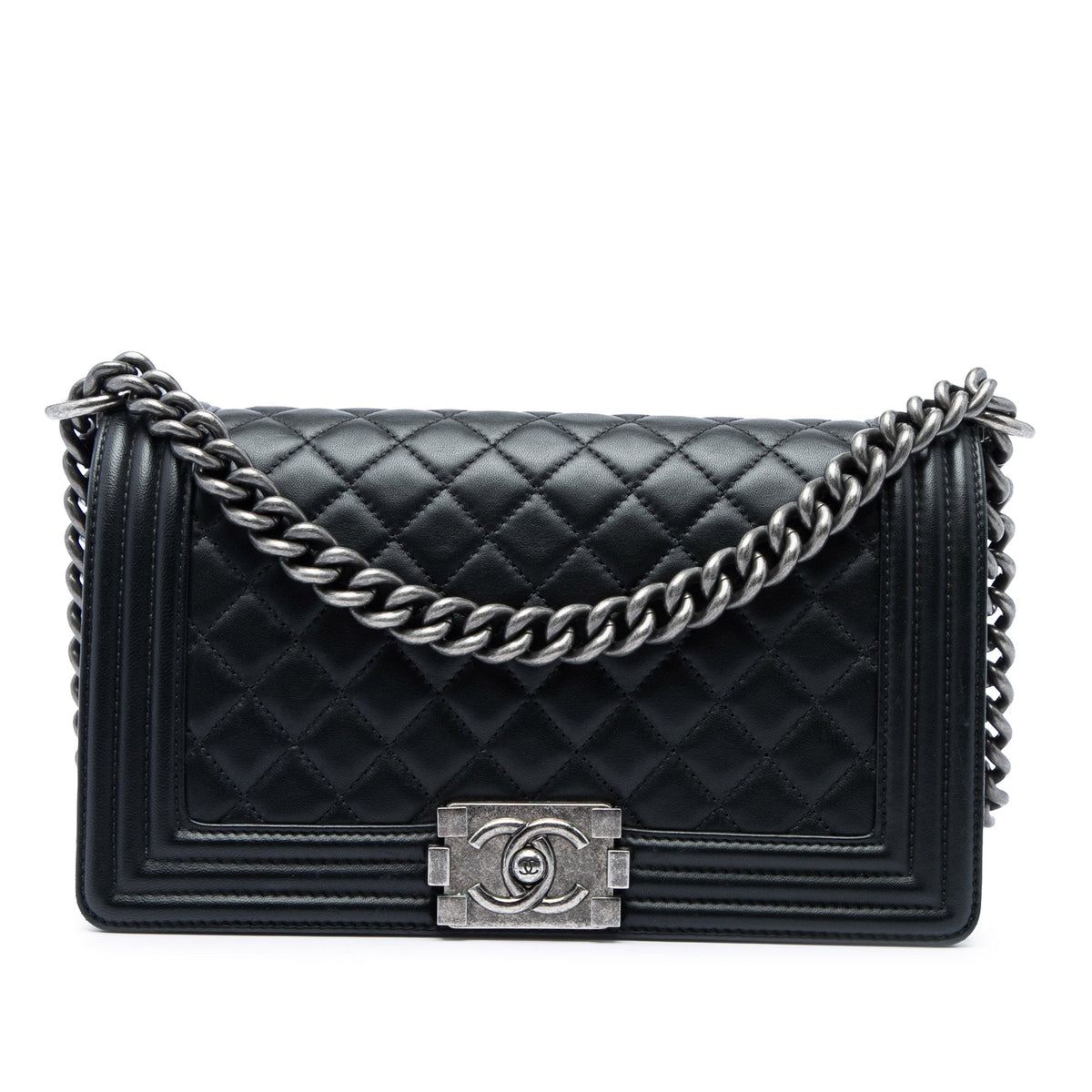 Chanel Old Medium Quilted Lambskin Boy Flap