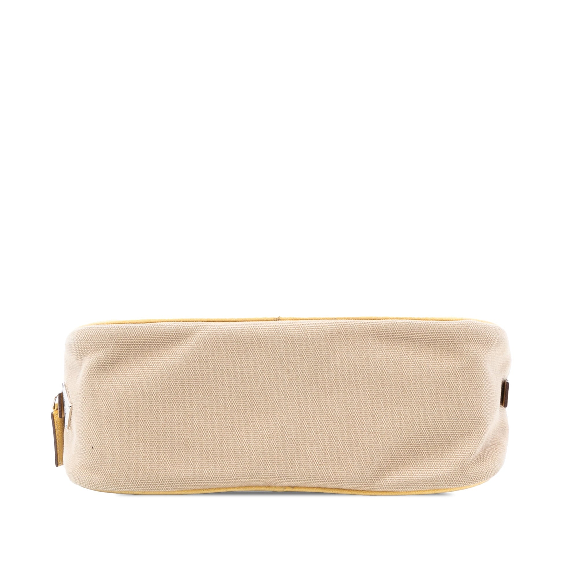 Prada Cinghiale Trimmed Canvas Canapa Bauletto Bag