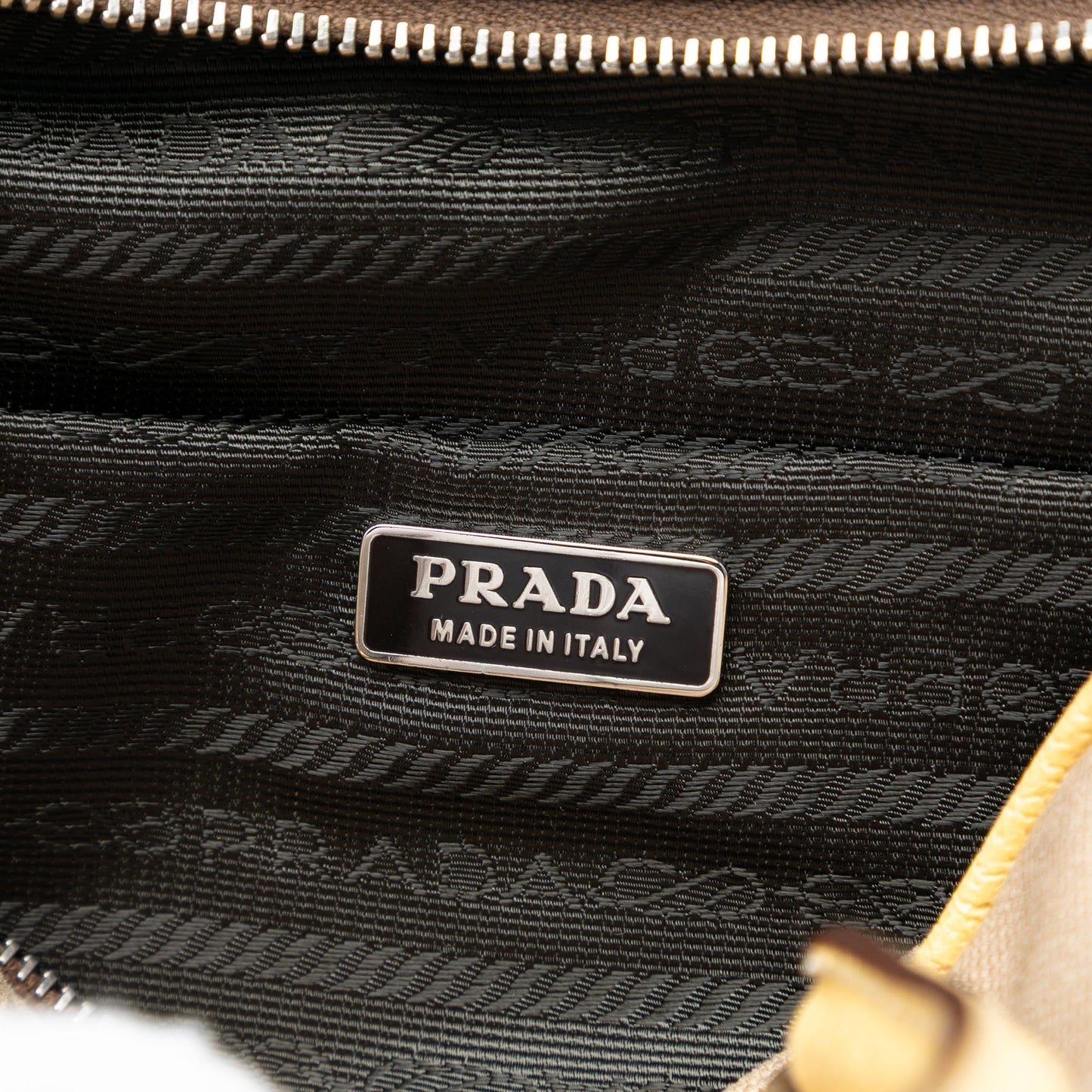 Prada Cinghiale Trimmed Canvas Canapa Bauletto Bag