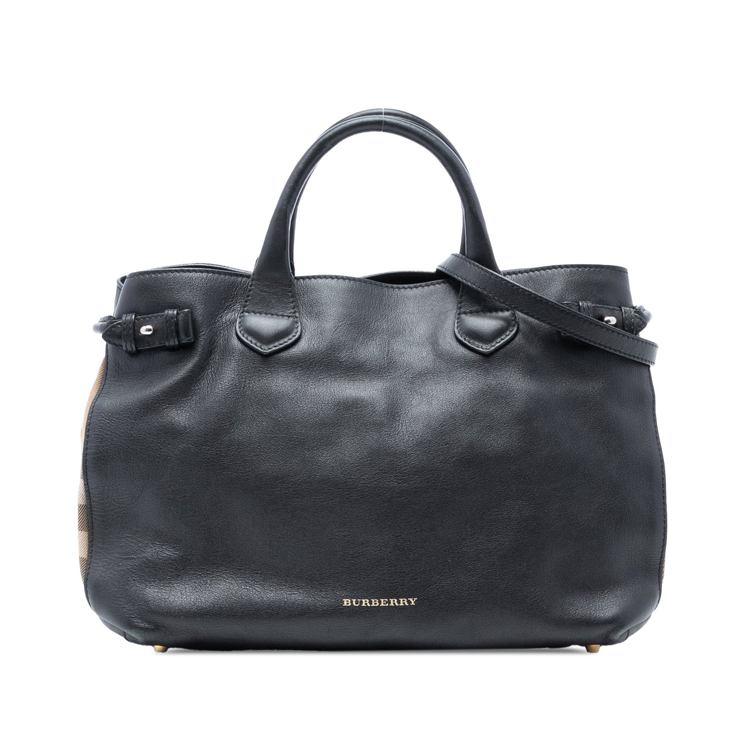 Burberry Medium Leather and House Check Banner Satchel
