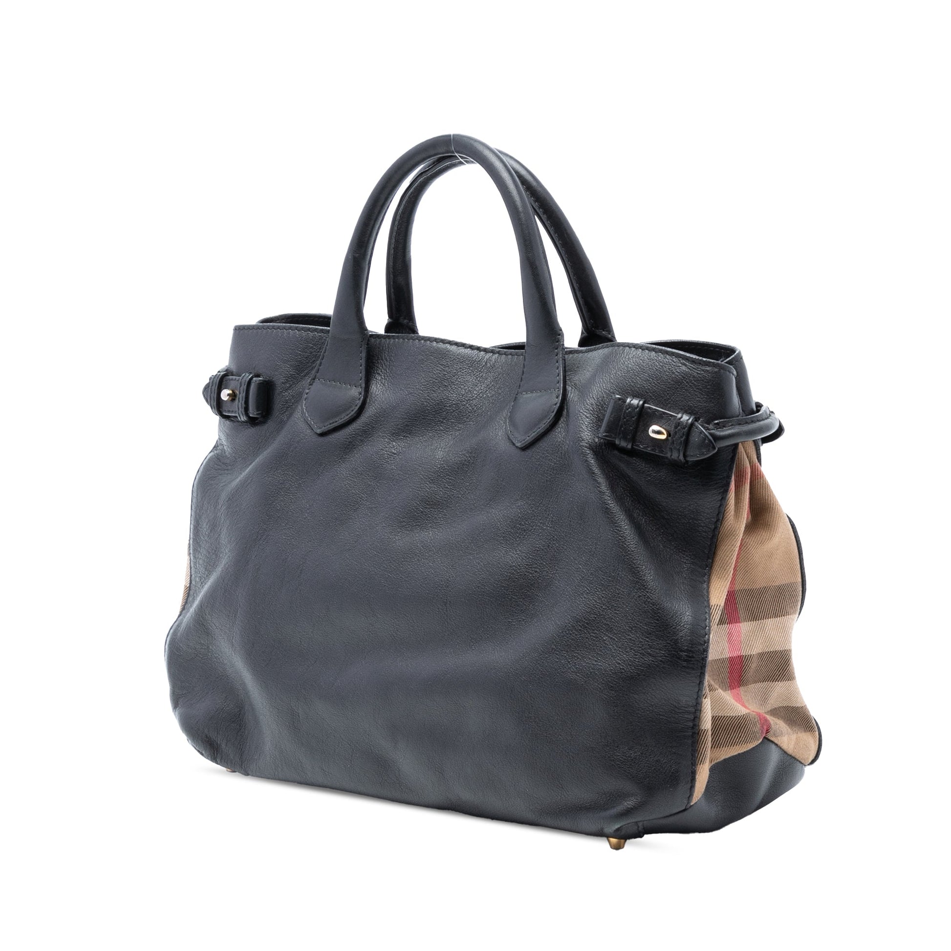Burberry Medium Leather and House Check Banner Satchel