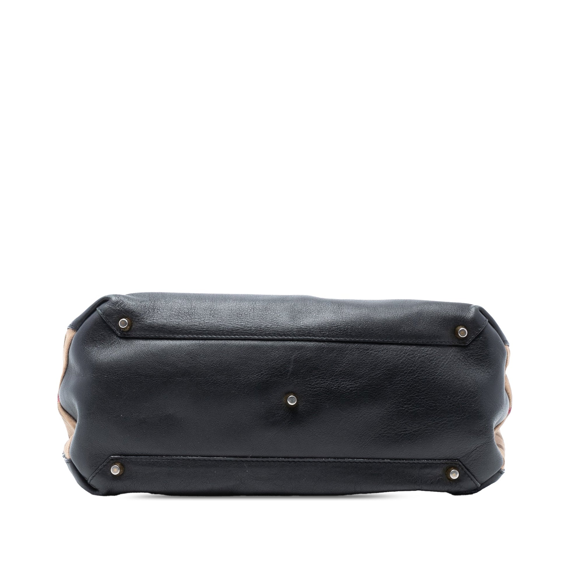 Burberry Medium Leather and House Check Banner Satchel