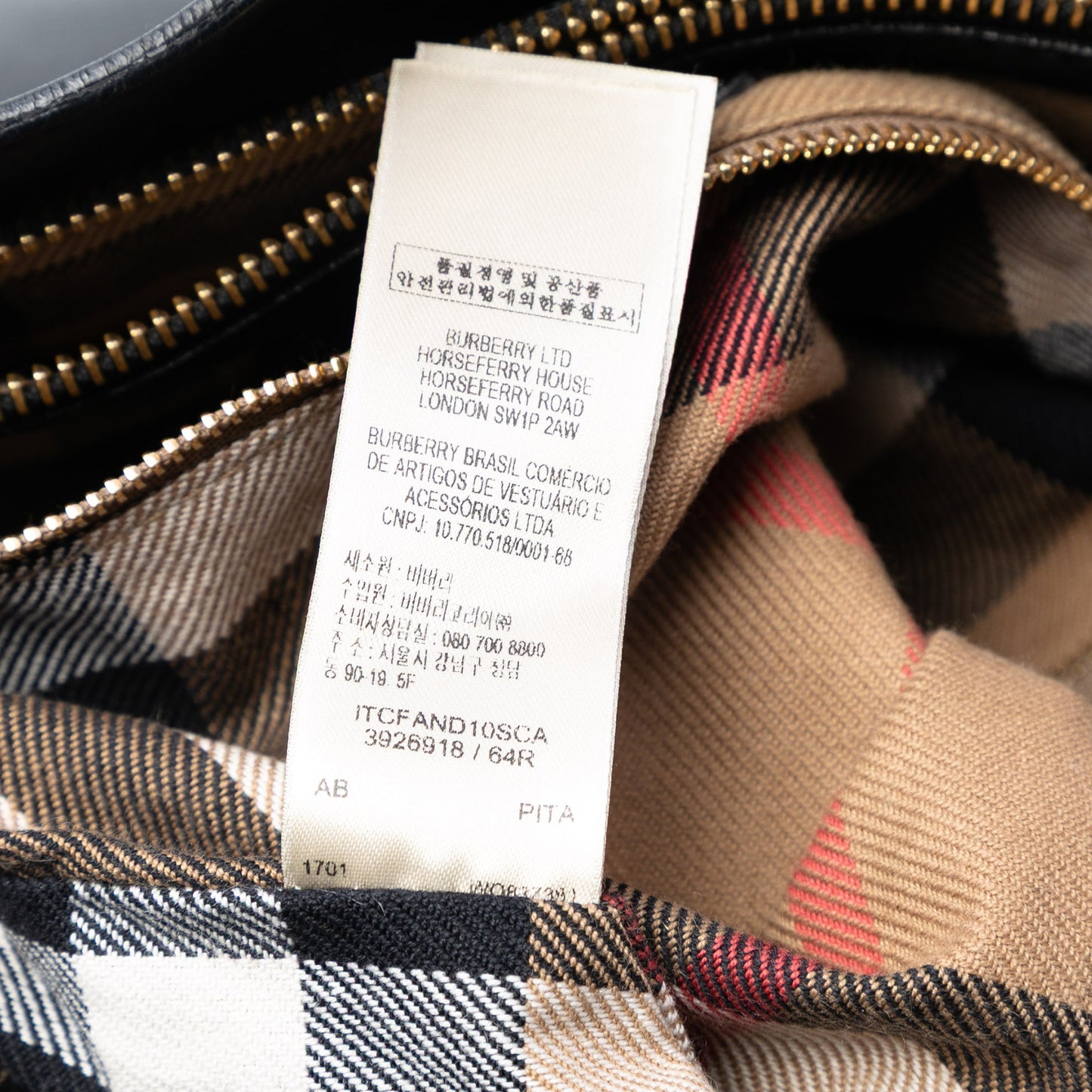 Burberry Medium Leather and House Check Banner Satchel