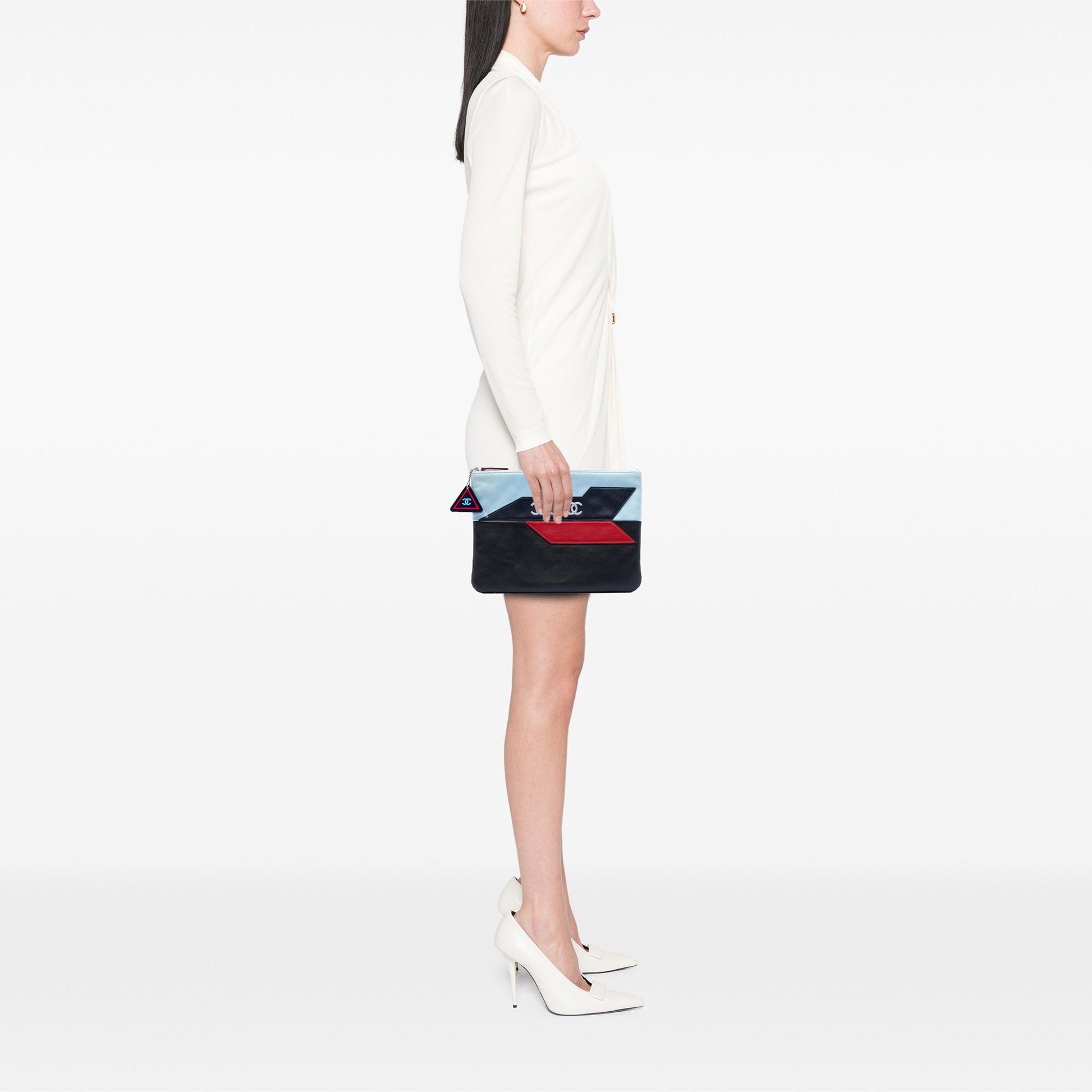 Medium Lambskin Airlines O Case Clutch