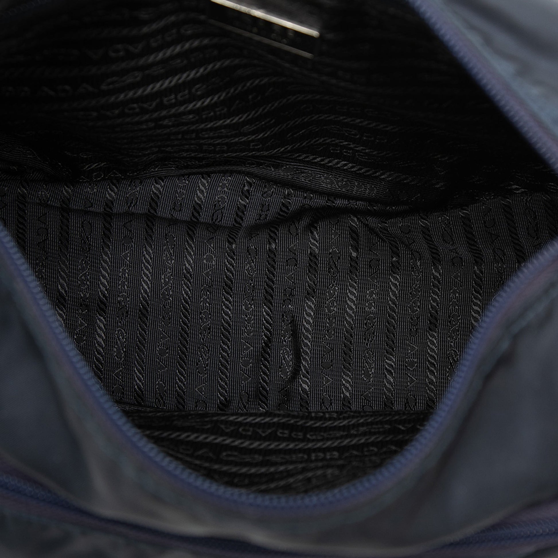 Prada Tessuto Zip Double Buckle Messenger Bag