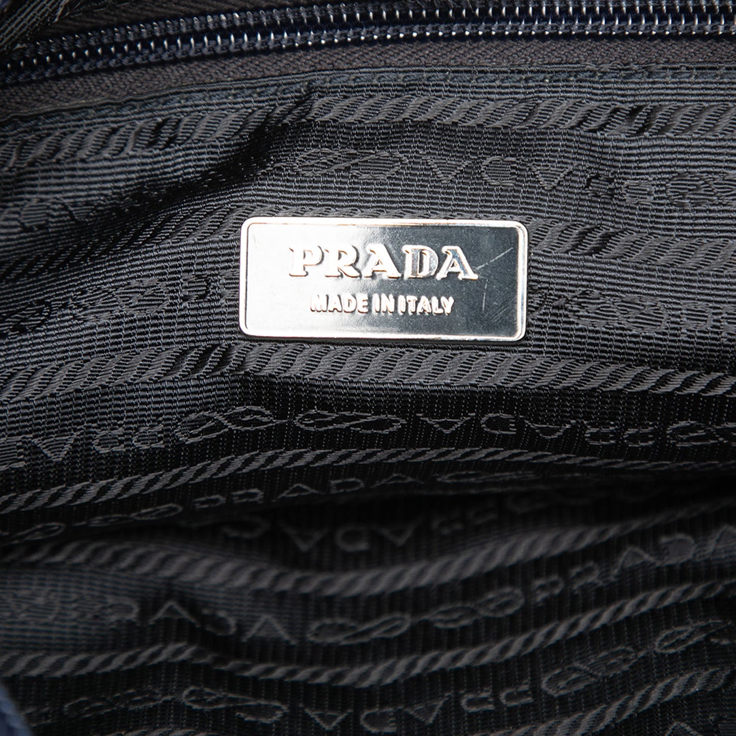 Prada Tessuto Zip Double Buckle Messenger Bag