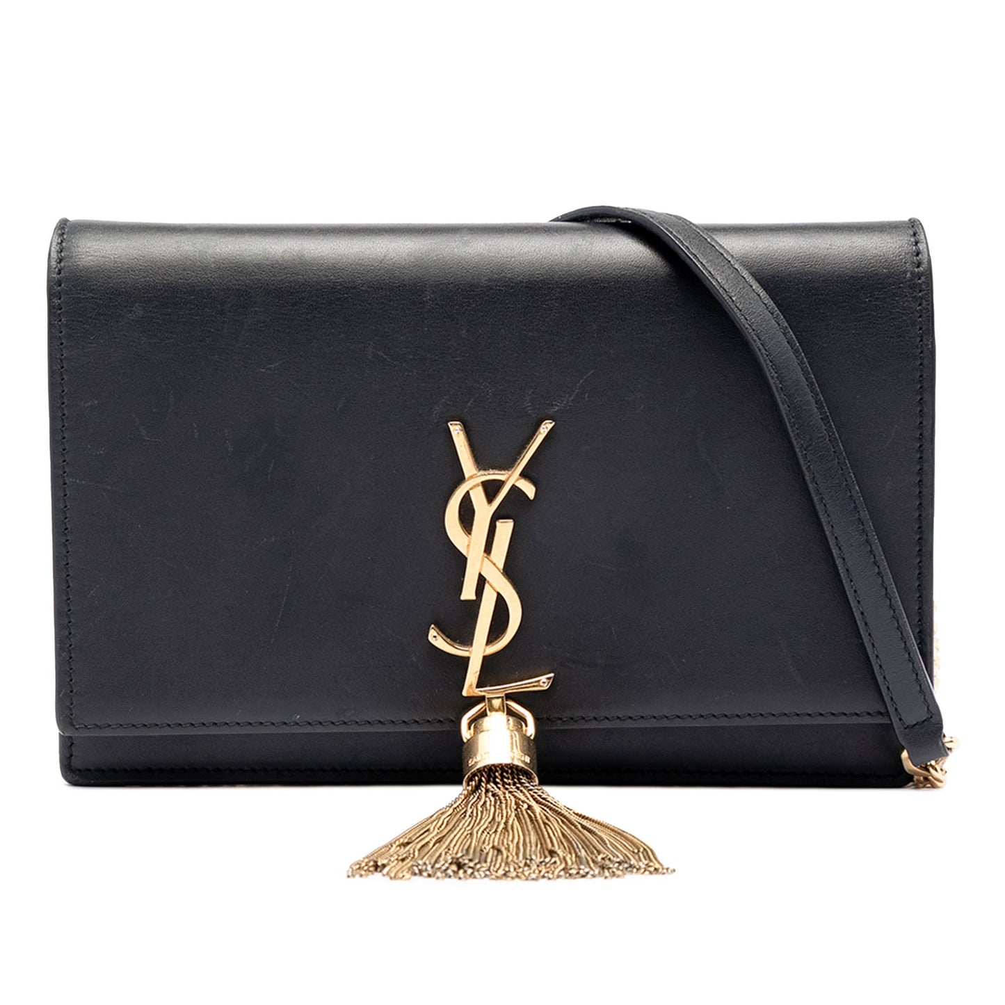 Saint Laurent Smooth Calfskin Monogram Kate Tassel Chain Wallet