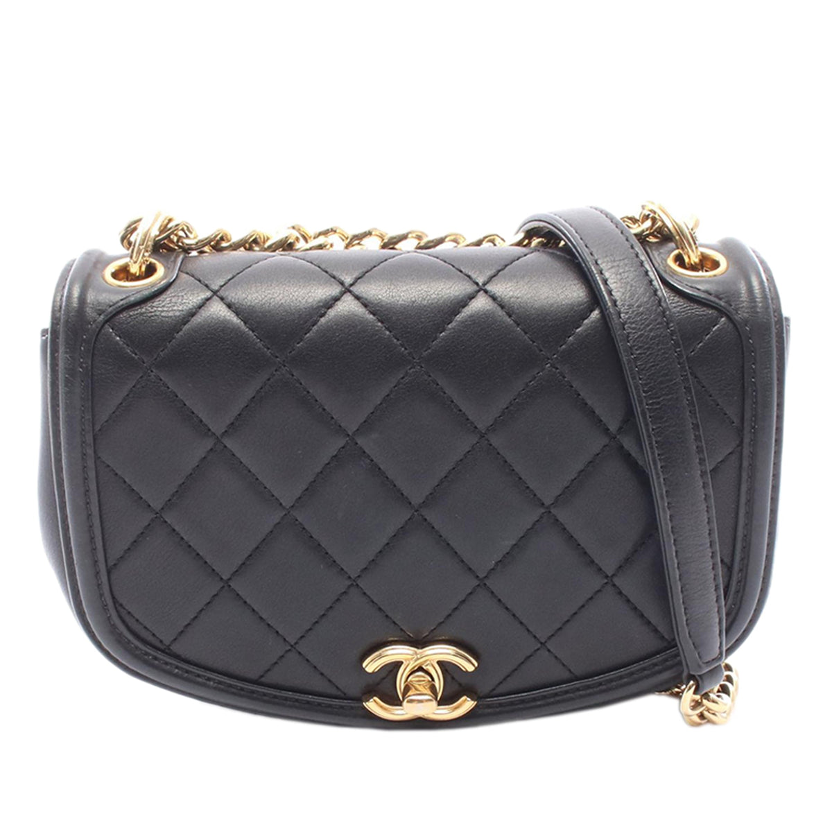 Chanel Small Quilted Calfskin Underline Flap — Black