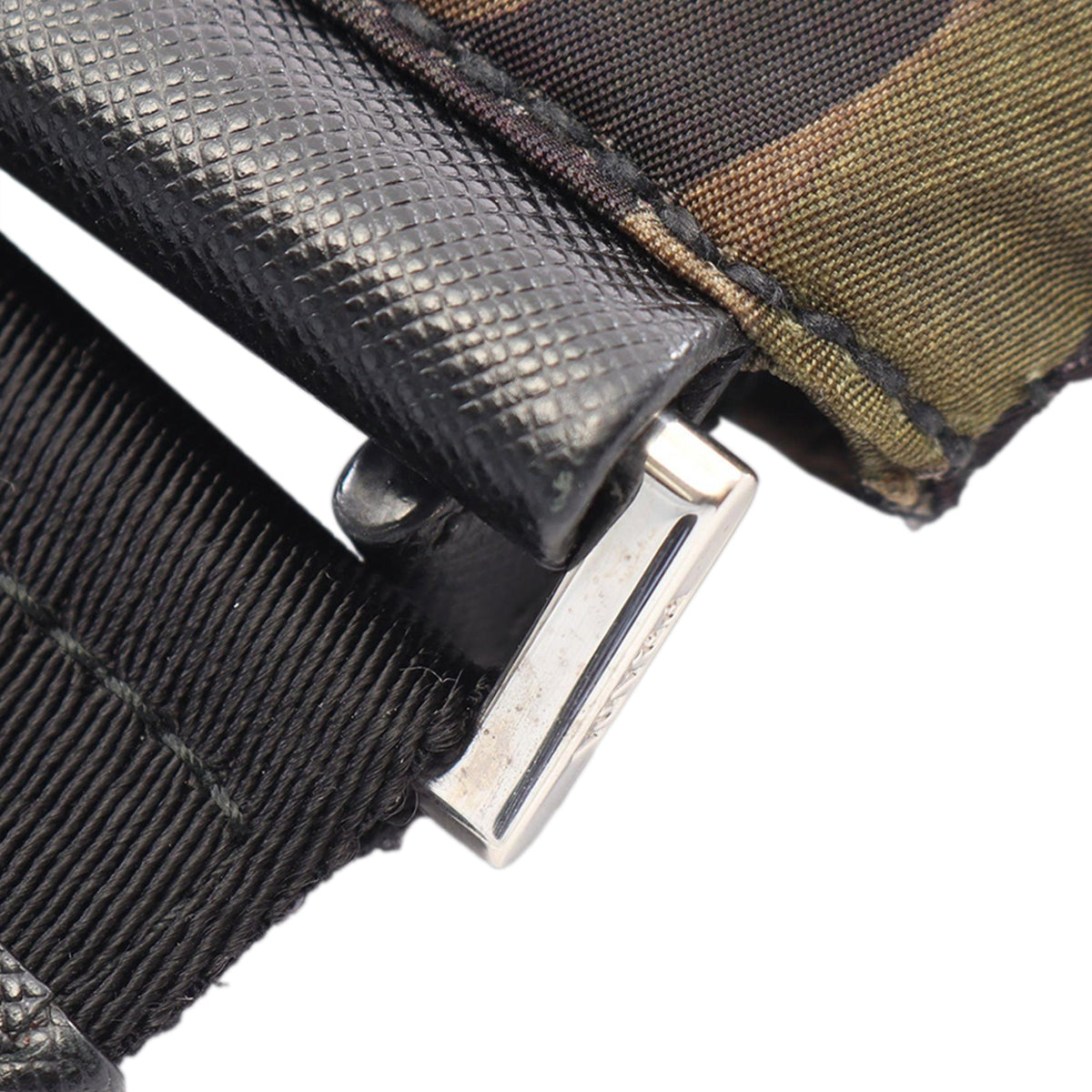 Prada Tessuto Camouflage Zip Top Crossbody — Brown
