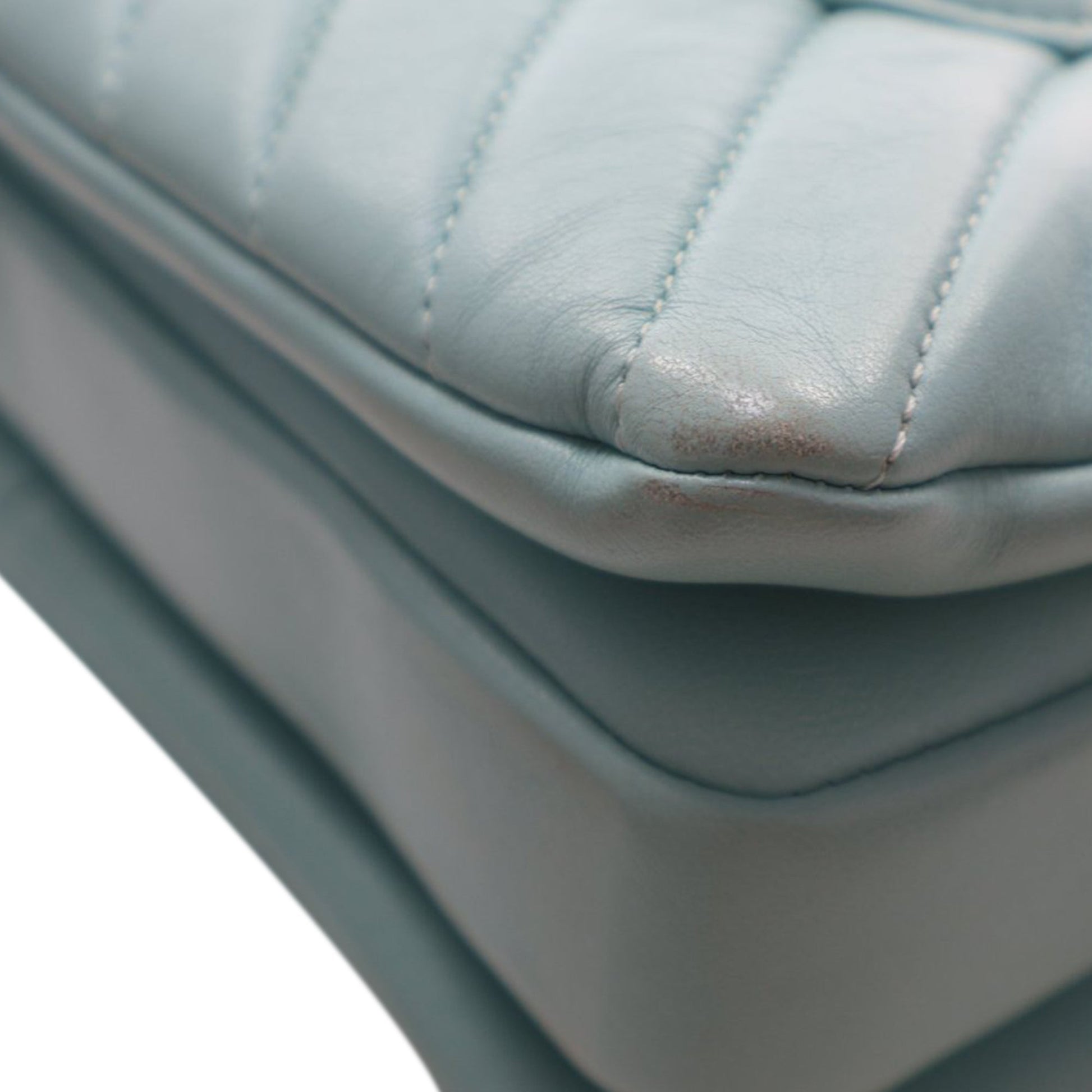 Small Chevron Lambskin Trendy CC Top Handle Flap