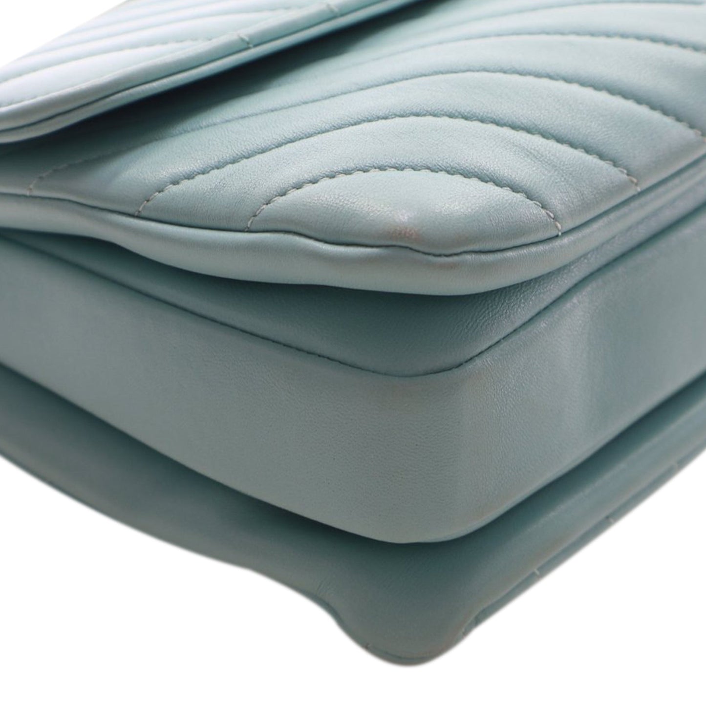 Small Chevron Lambskin Trendy CC Top Handle Flap