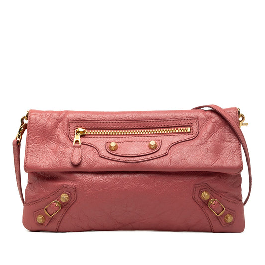 Balenciaga Lambskin Motocross Giant 12 Envelope Clutch With Strap